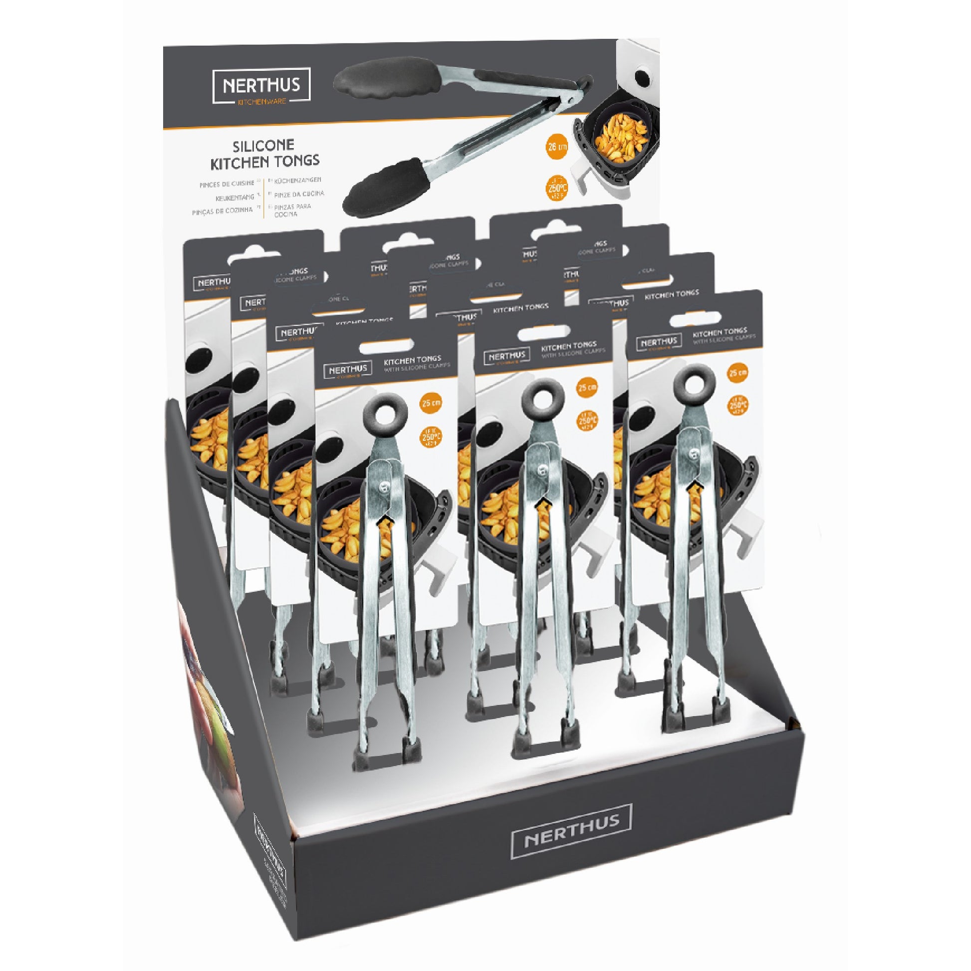 Pinzas de Cocina de Acero Inoxidable con Punta de Silicona – 26 cm