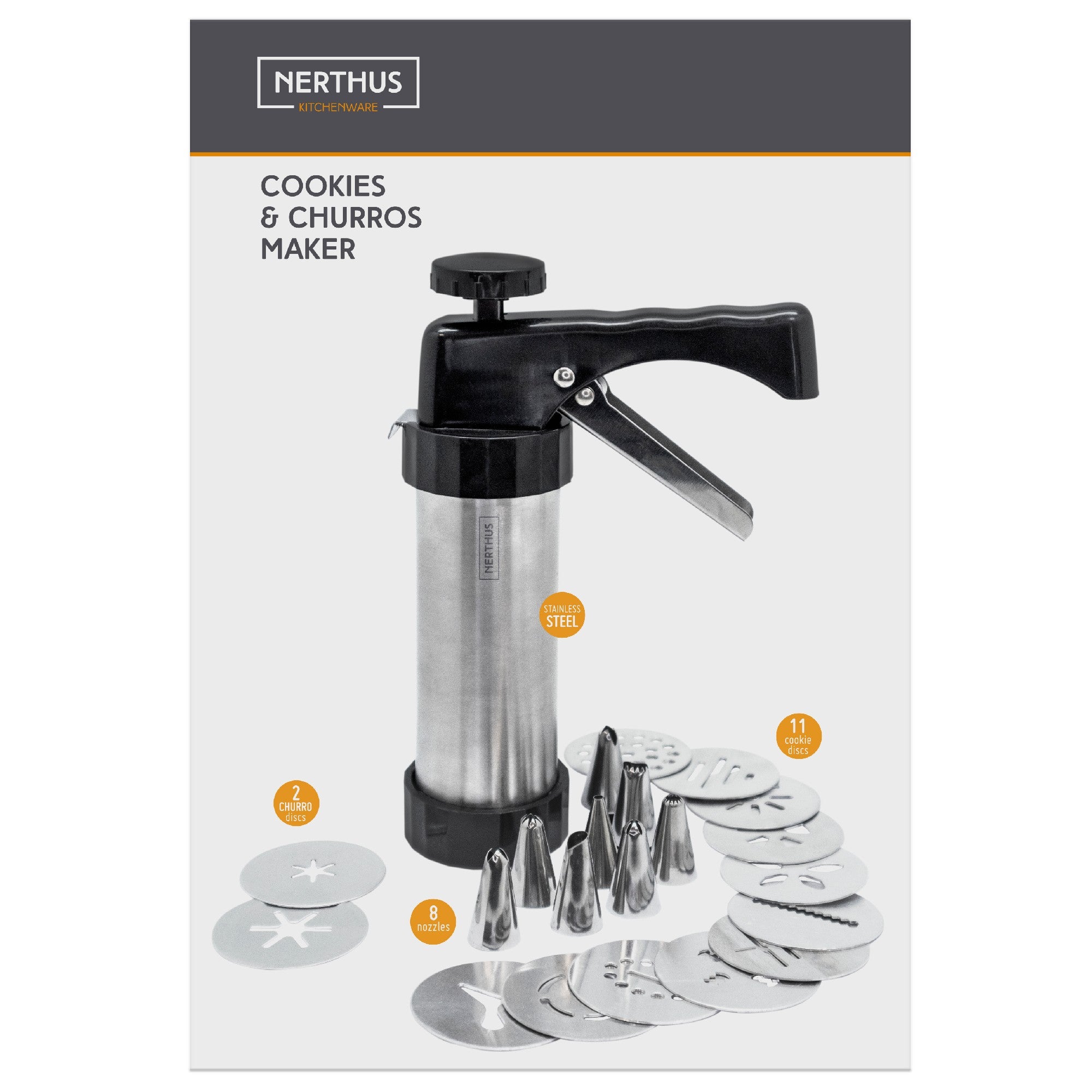 Churrera tipo pistola con boquillas intercambiables