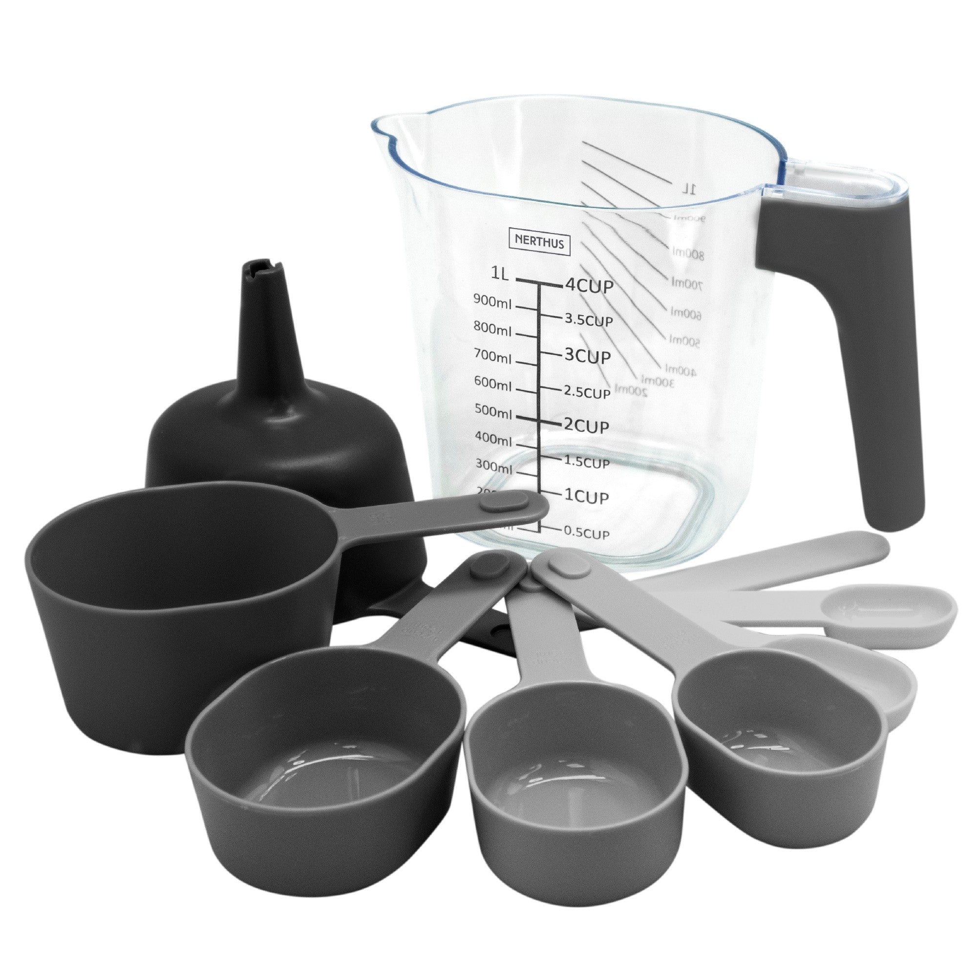 Set de cucharas medidoras y jarra medidora de 1 litro