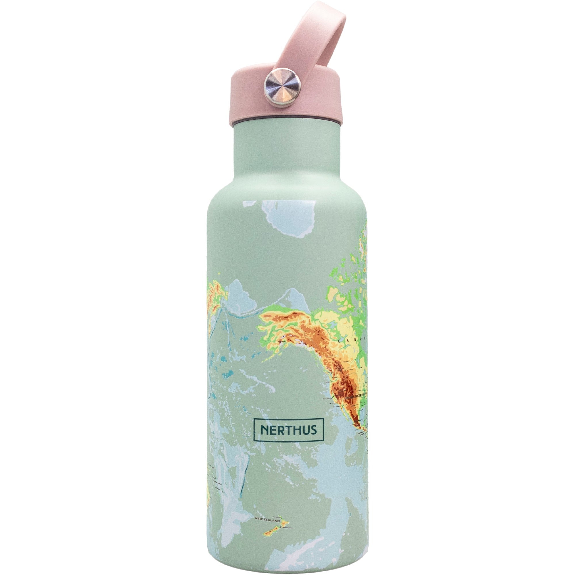 Botella Sport con Tapón Asa Mapa Mundi / 500 ml