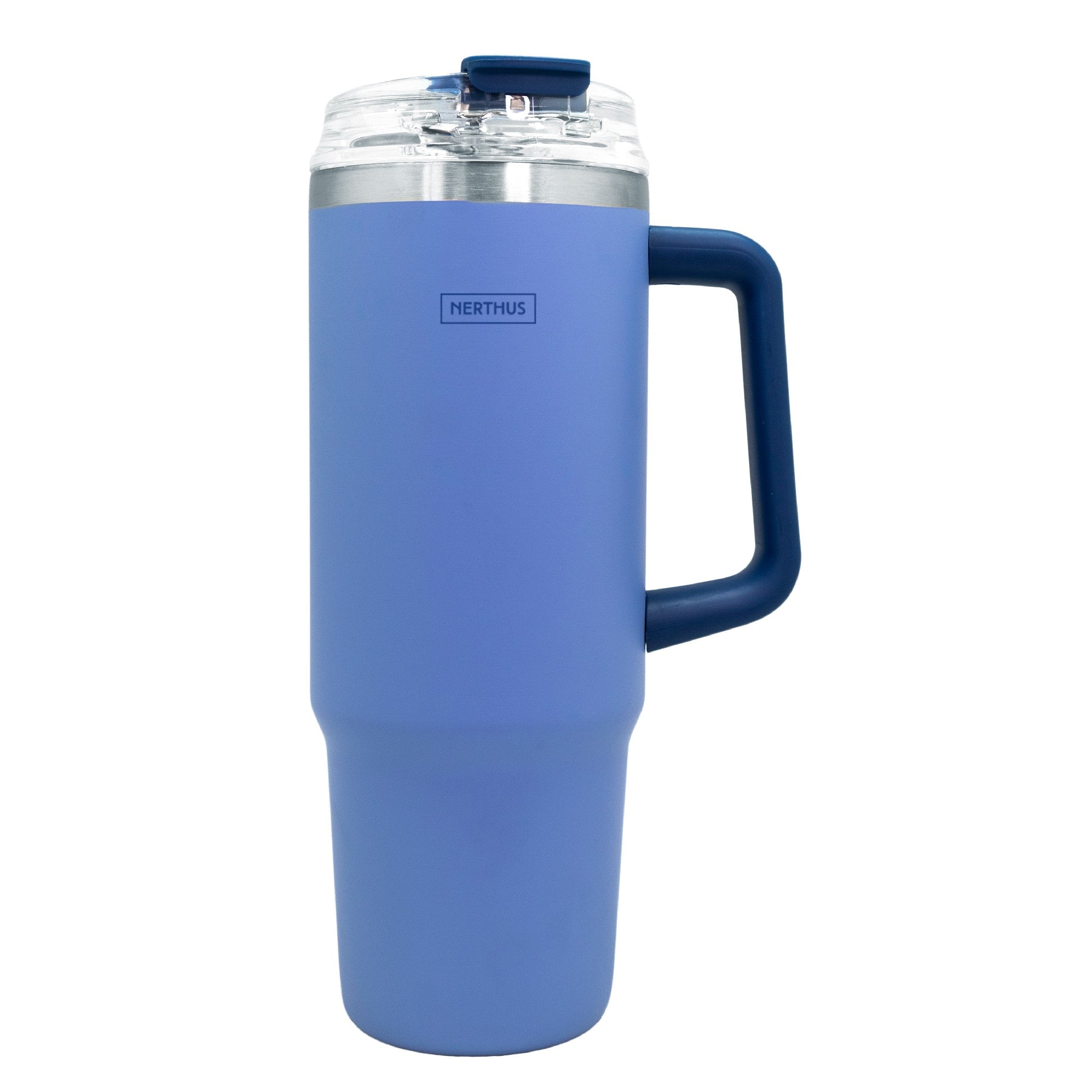 Taza térmica con tapa hermética y pajita Azul / 900 ml