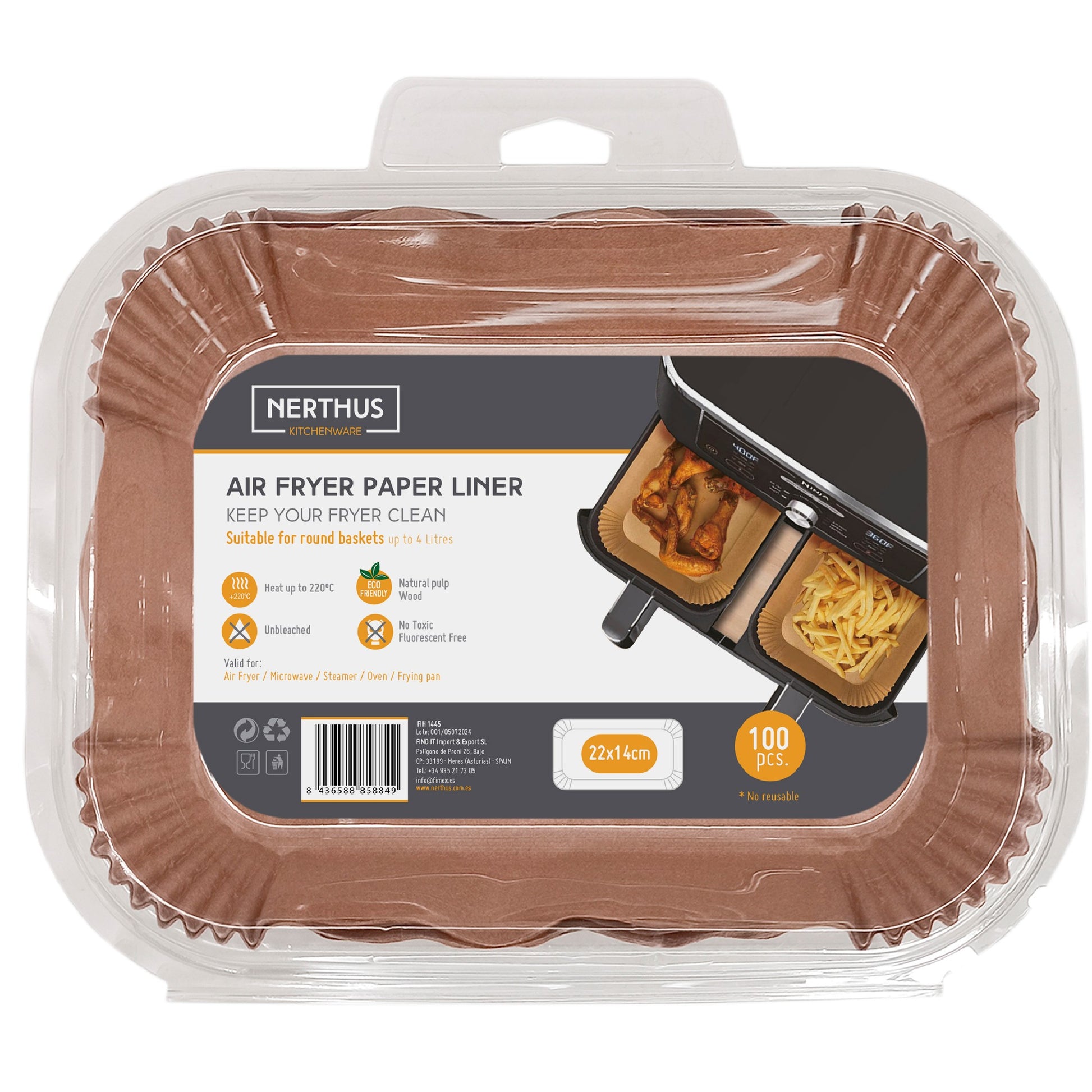 Bandeja de Papel para Air Fryer Rectangular