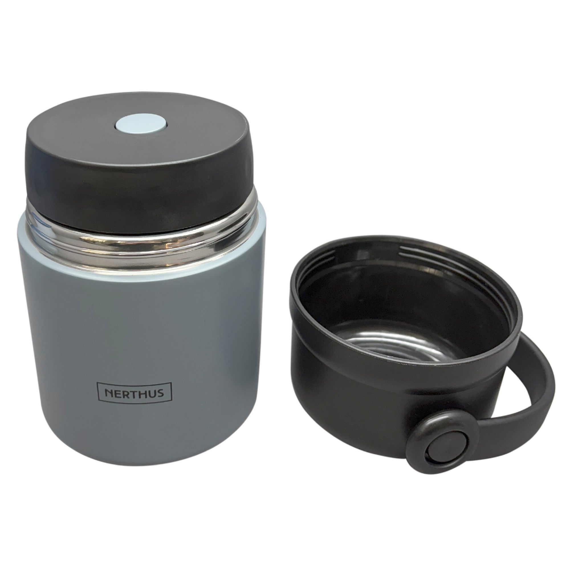 Termo para alimentos 650 ml con tapa vaso y asa Gris,Azul,Rosa