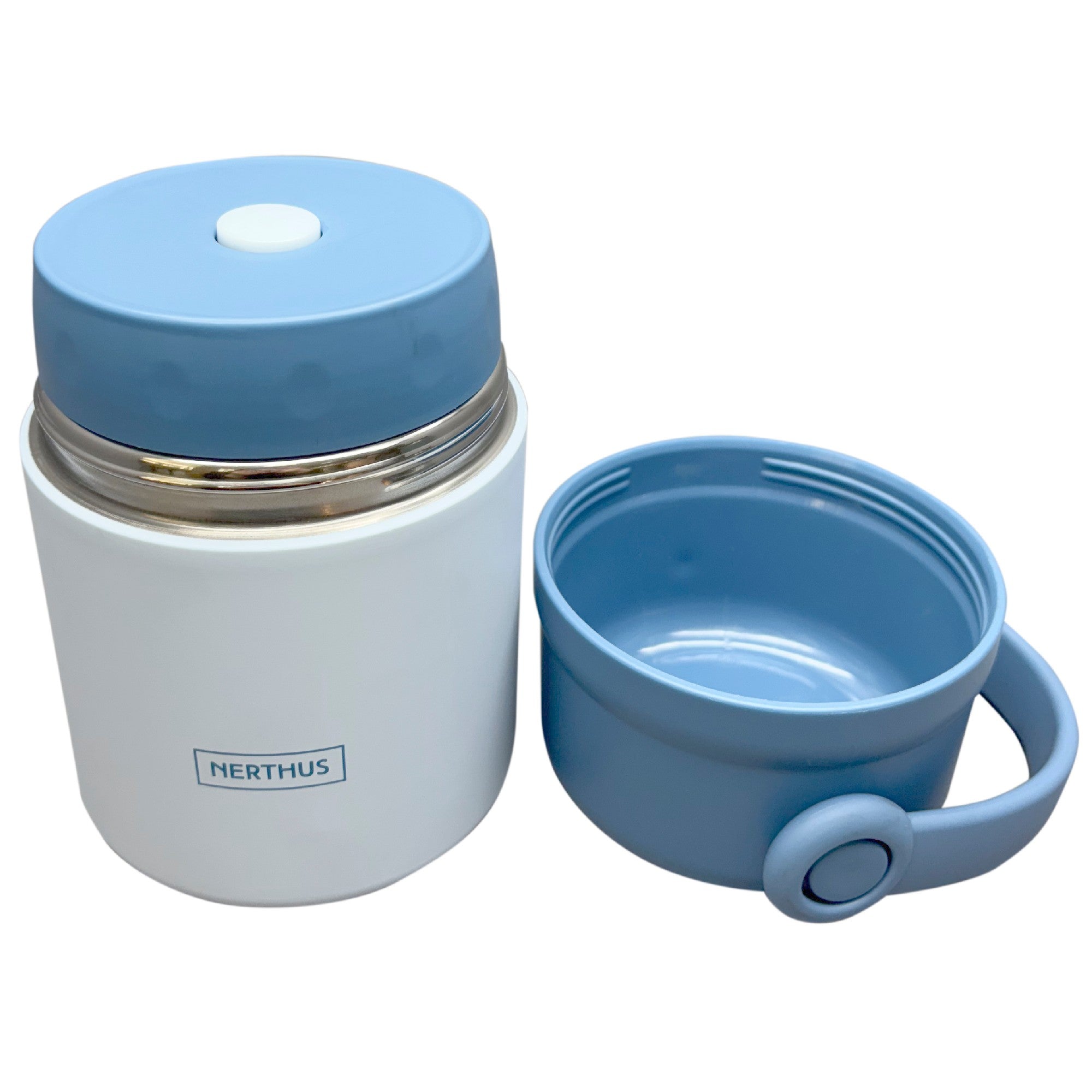 Termo para alimentos 650 ml con tapa vaso y asa Gris,Azul,Rosa