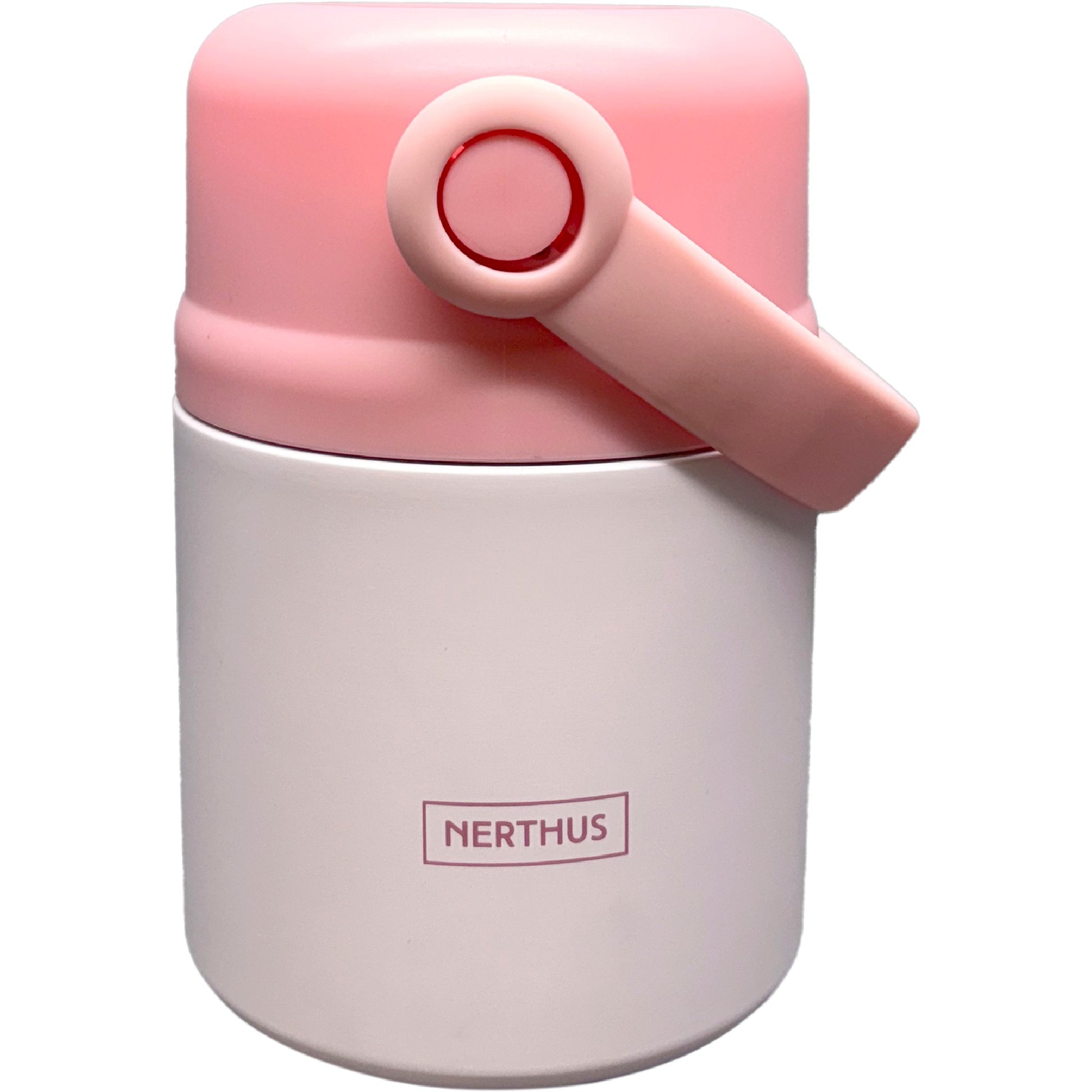 Termo para alimentos 650 ml con tapa vaso y asa Rosa
