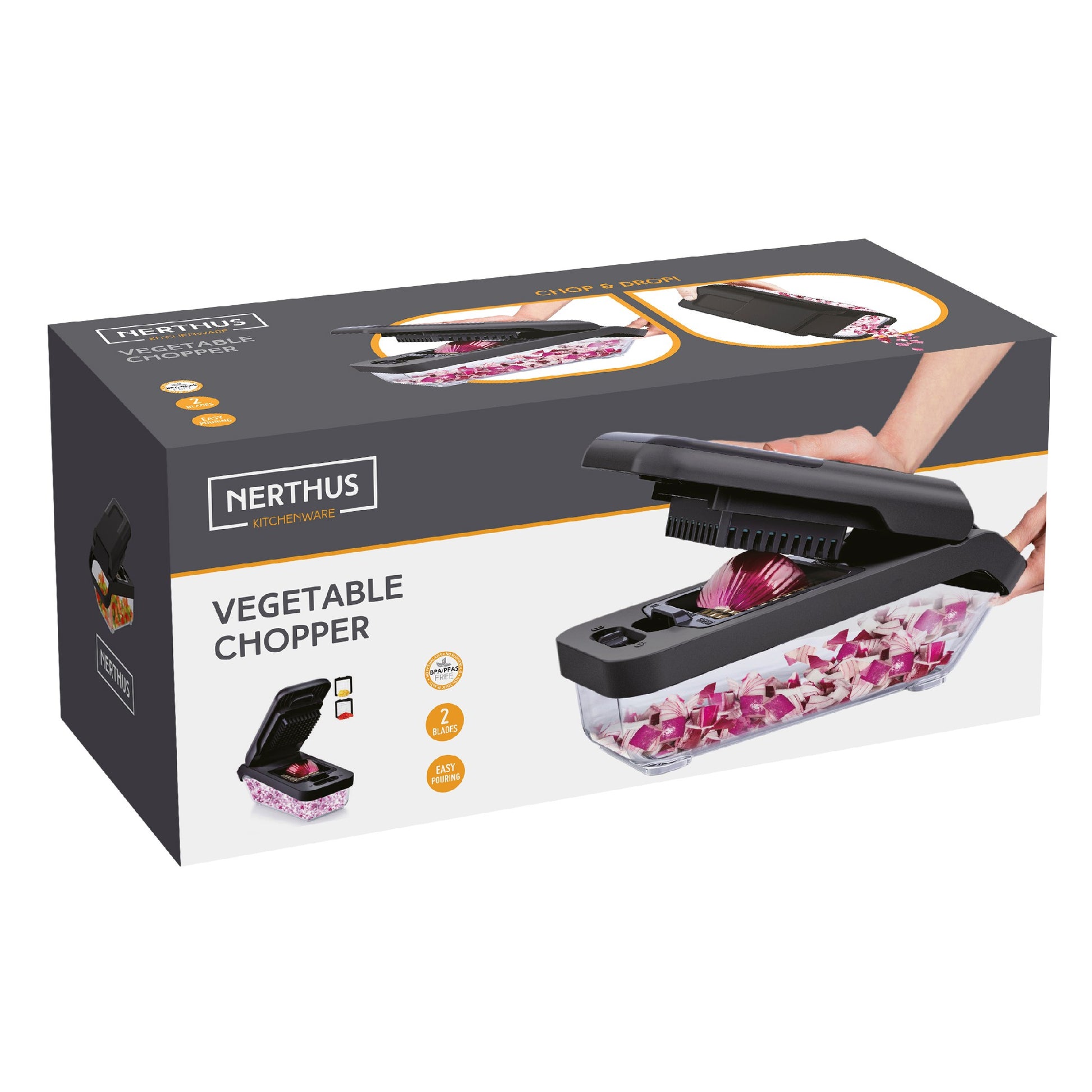 Picadora manual de verduras con cuchillas intercambiables