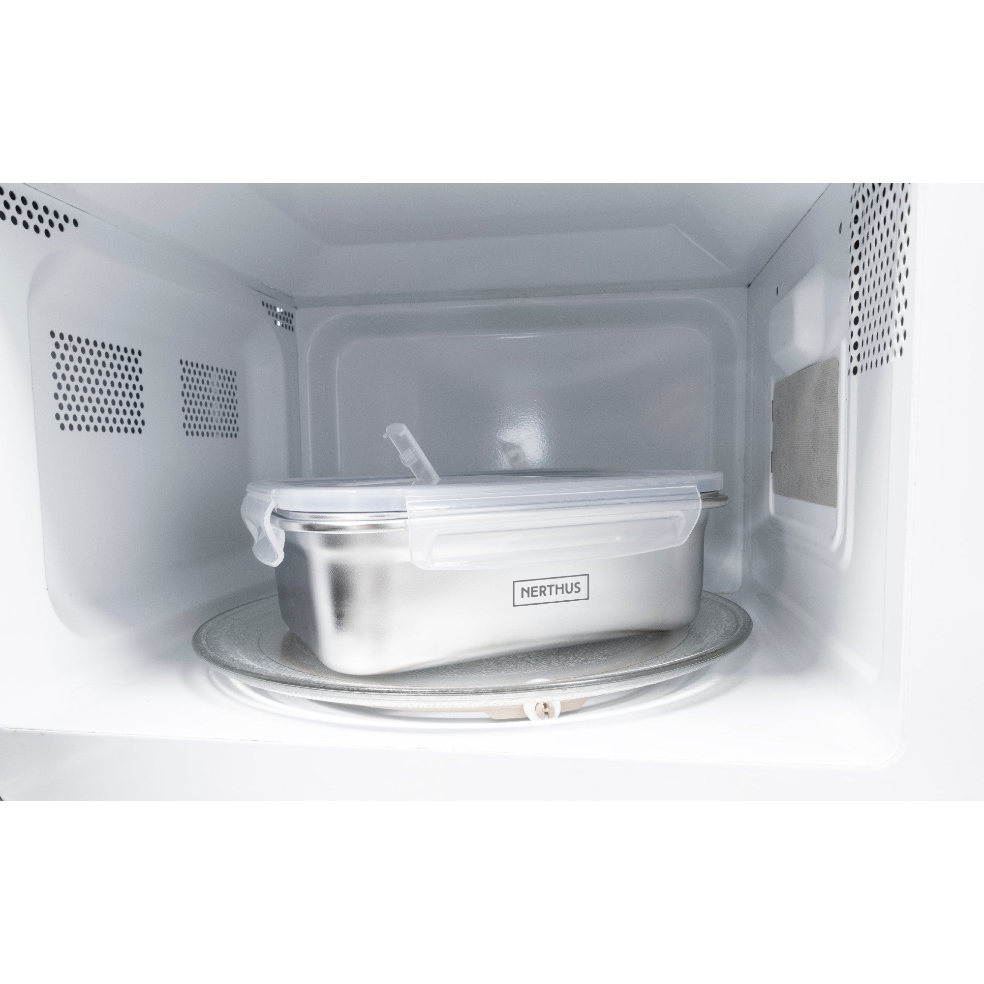 Recipiente Hermético de Acero Inoxidable Apto para Microondas - Rectangular 800 ml,1200 ml,1600 ml