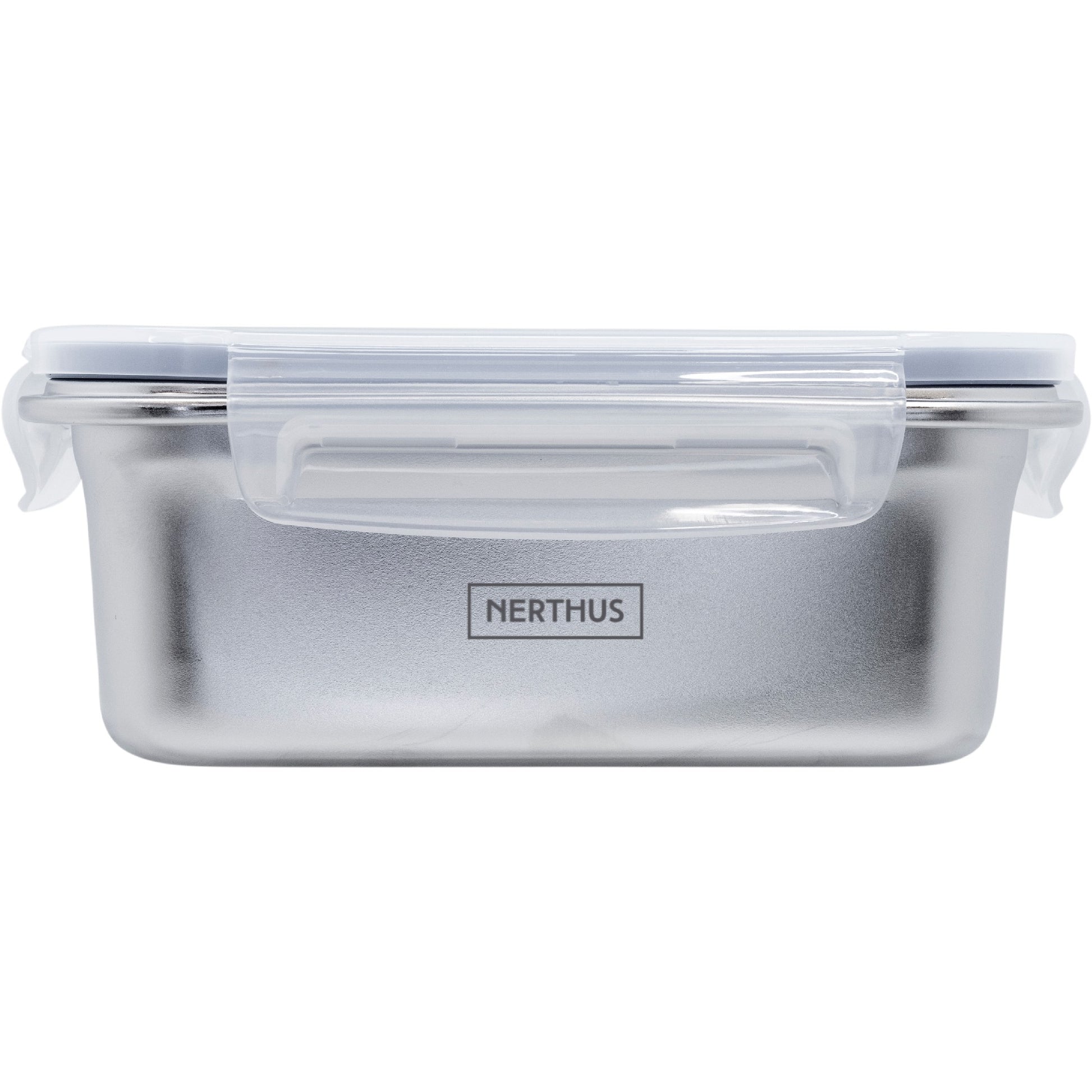 Recipiente Hermético de Acero Inoxidable Apto para Microondas - Rectangular 1200 ml