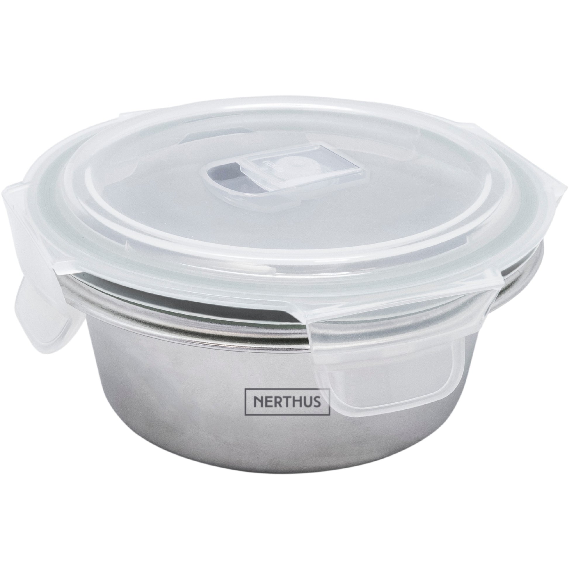 Recipiente Hermético de Acero Inoxidable Apto para Microondas - Redondo 350 ml,500 ml