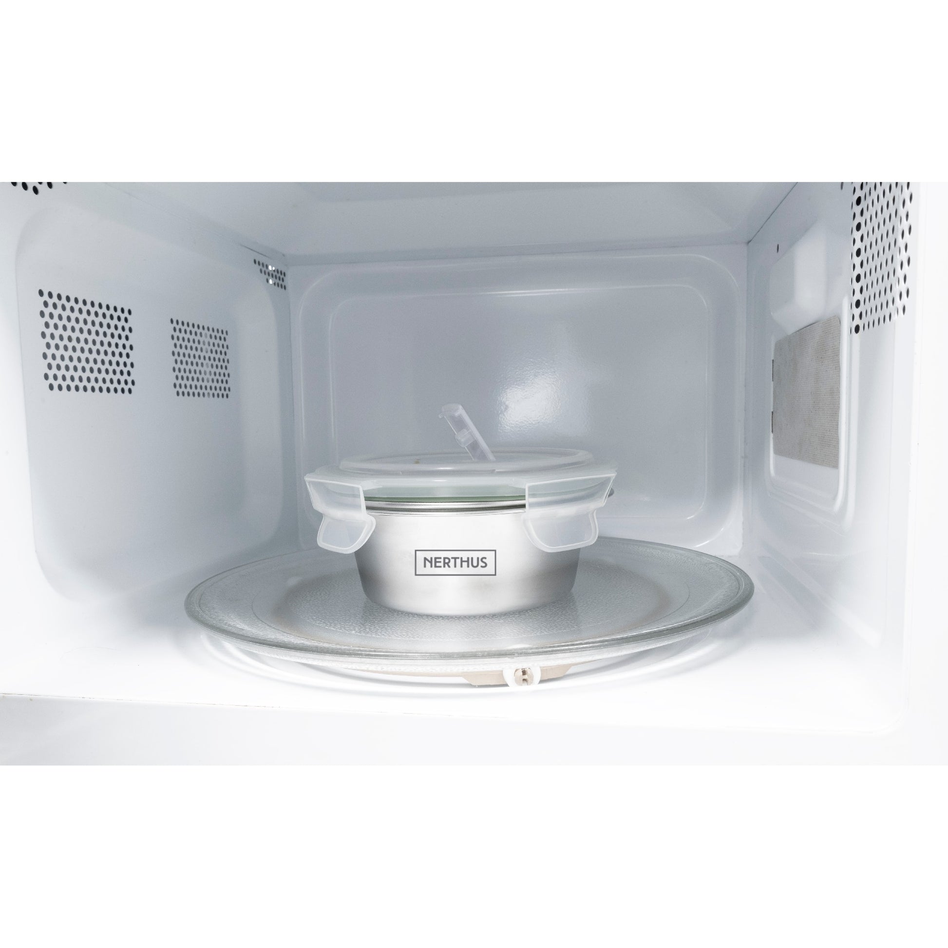 Recipiente Hermético de Acero Inoxidable Apto para Microondas - Redondo 350 ml,500 ml