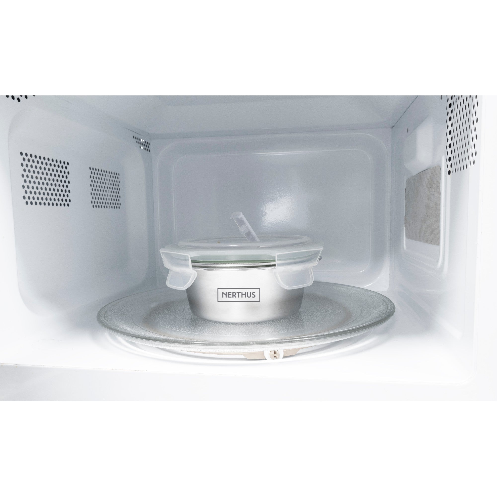 Recipiente Hermético de Acero Inoxidable Apto para Microondas - Redondo 350 ml,500 ml