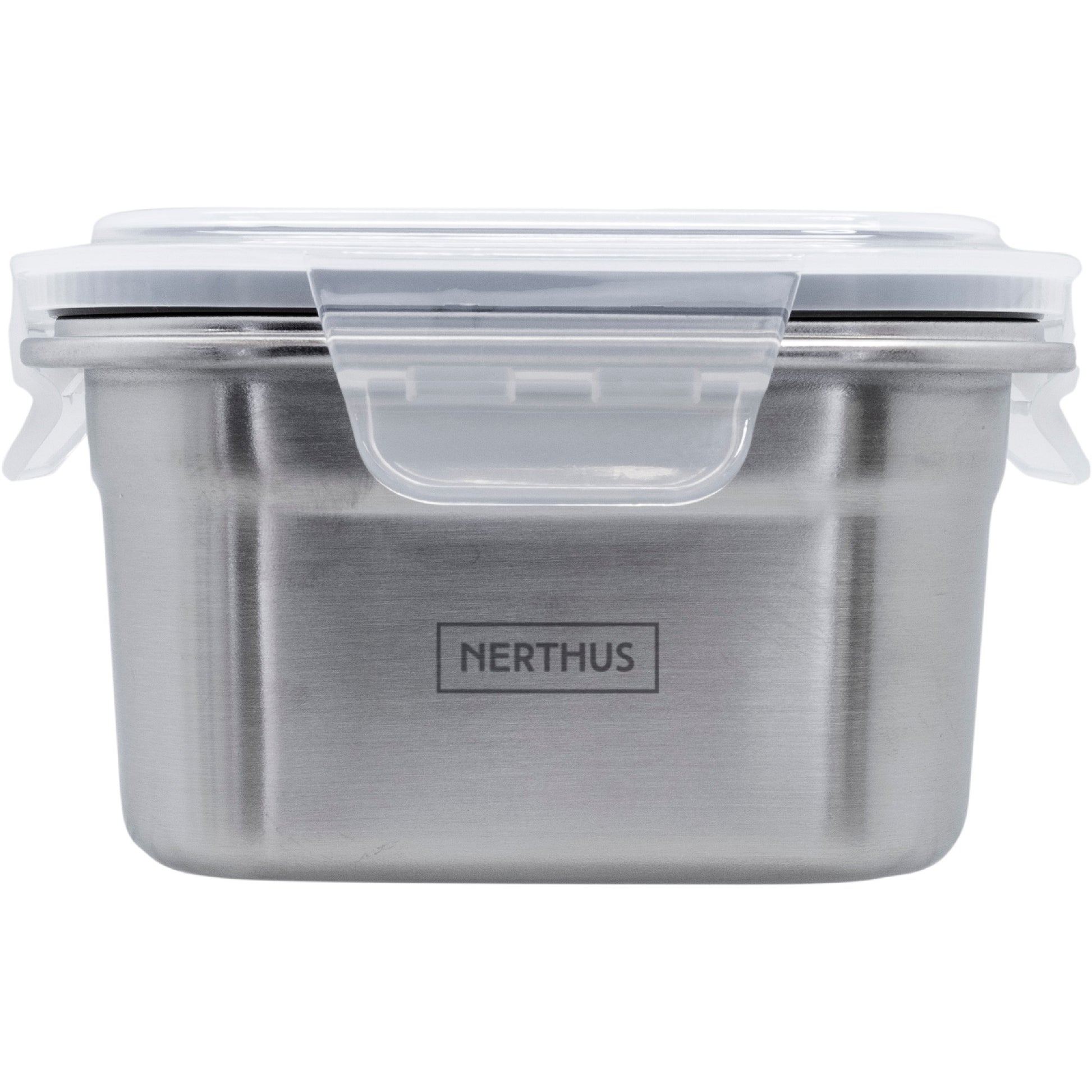 Recipiente Hermético de Acero Inoxidable Apto para Microondas - Cuadrado 1300 ml