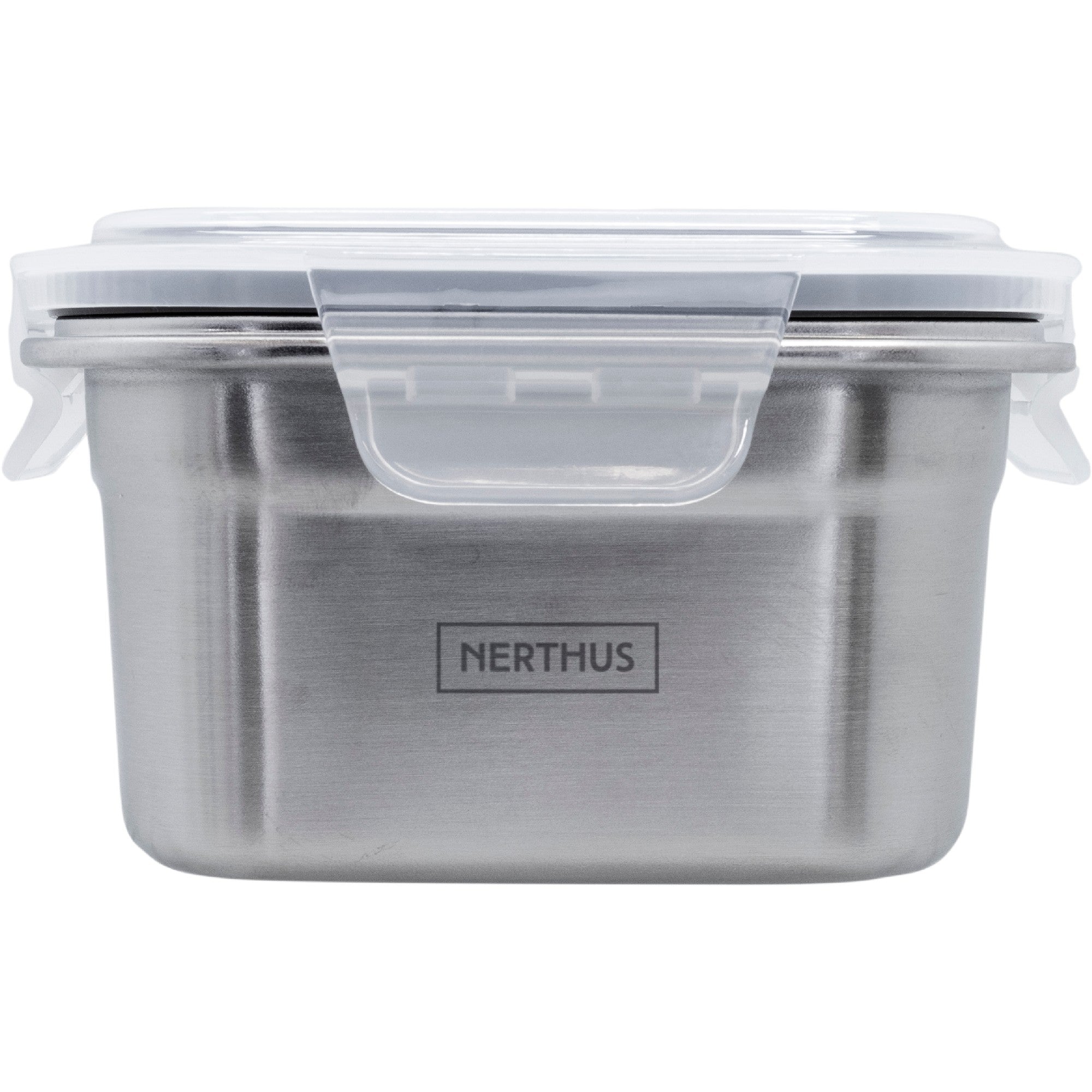 Recipiente Hermético de Acero Inoxidable Apto para Microondas - Cuadrado 1300 ml