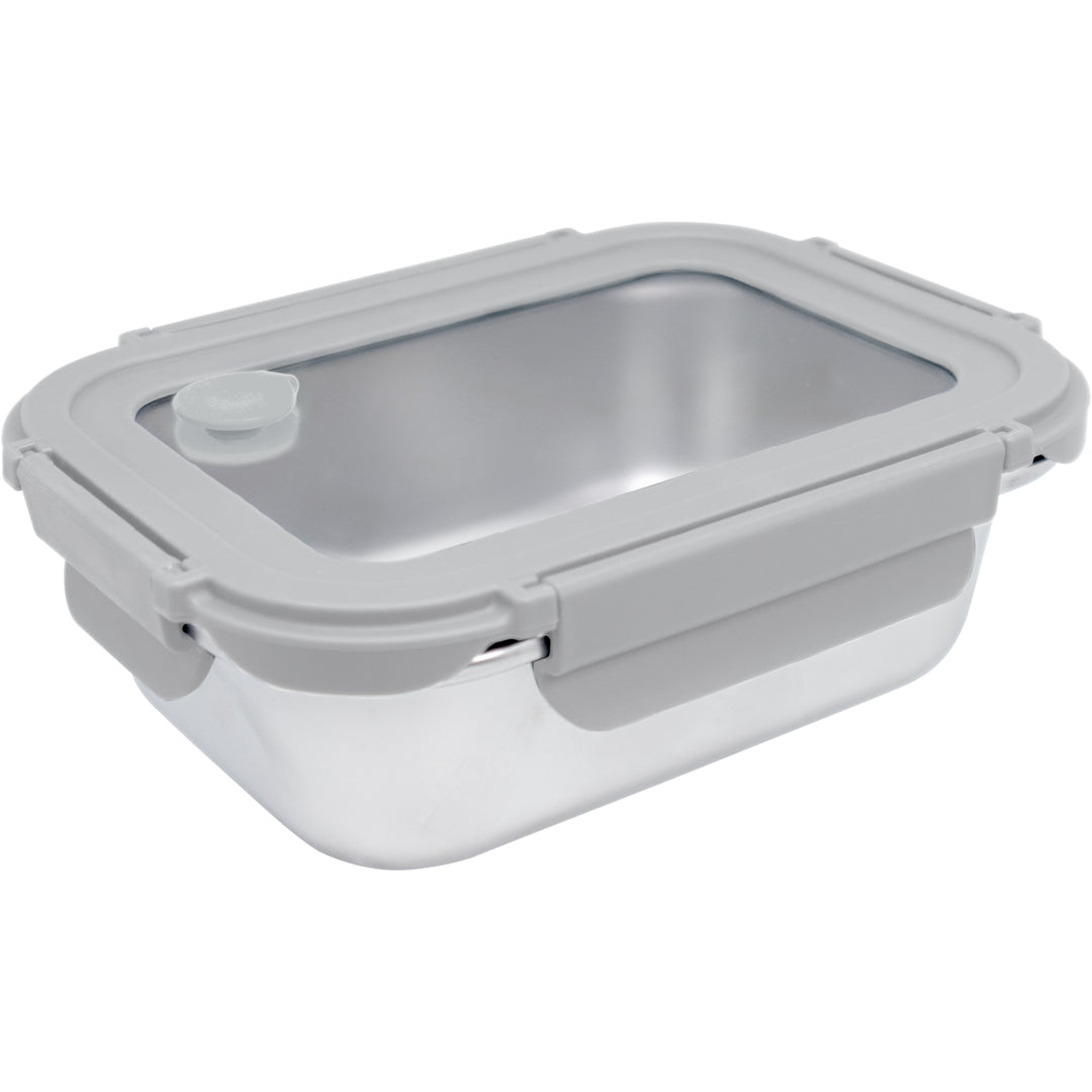Fiambrera de Acero Inoxidable con Tapa de Cristal – Apta Microondas