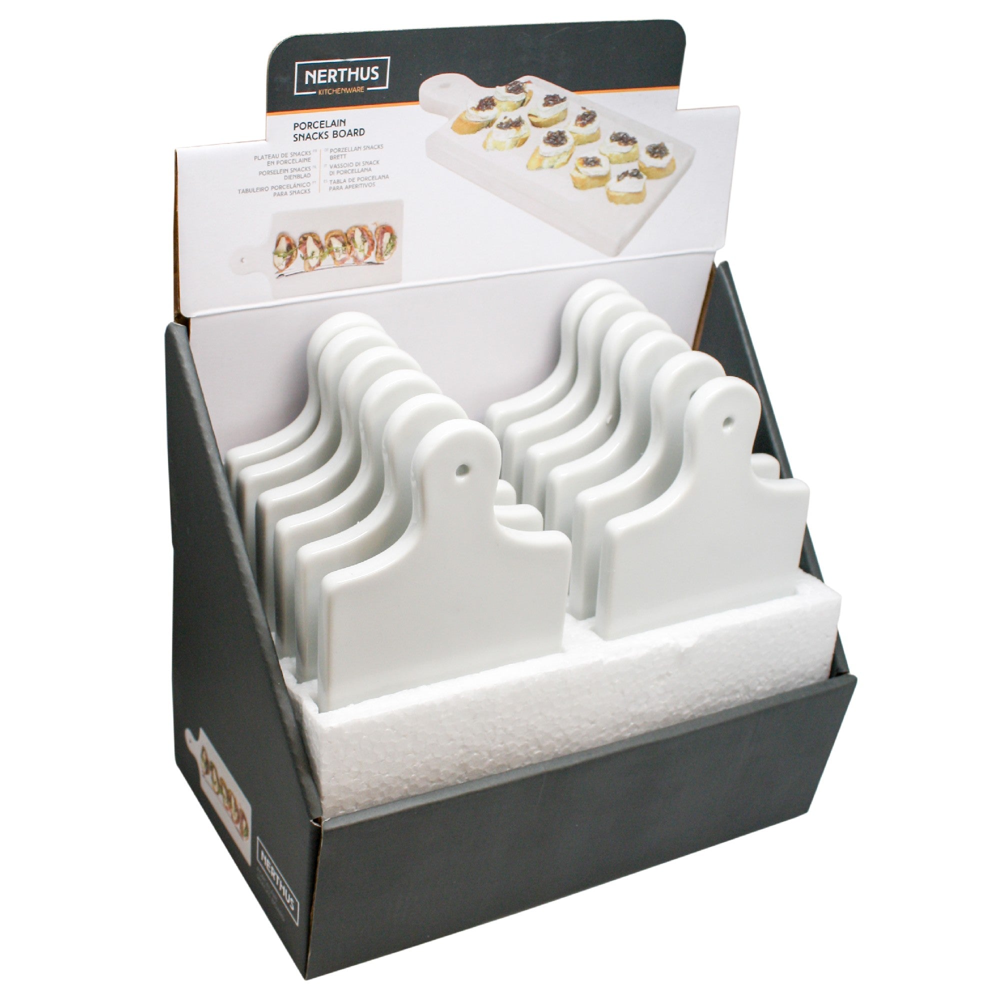 Plateau en porcelaine blanche pour servir des collations