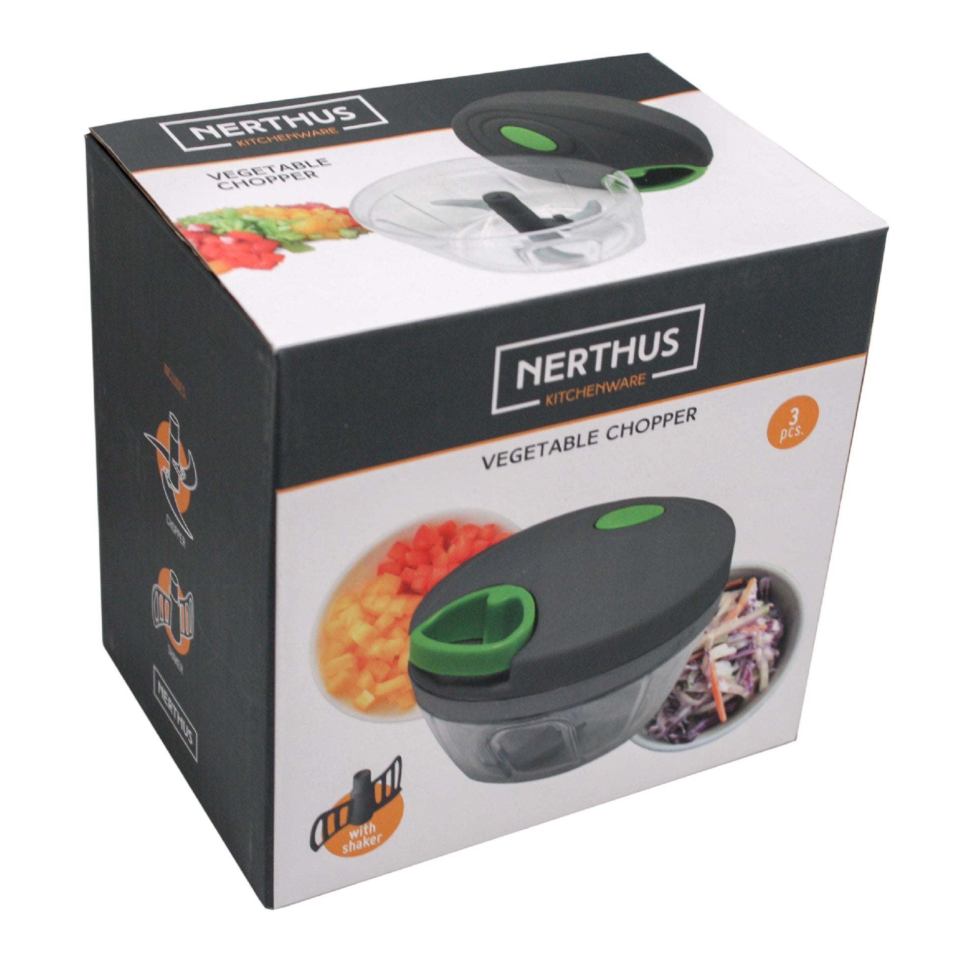 Picadora manual XL con cuchillas curvas y mezclador Doble,Simple