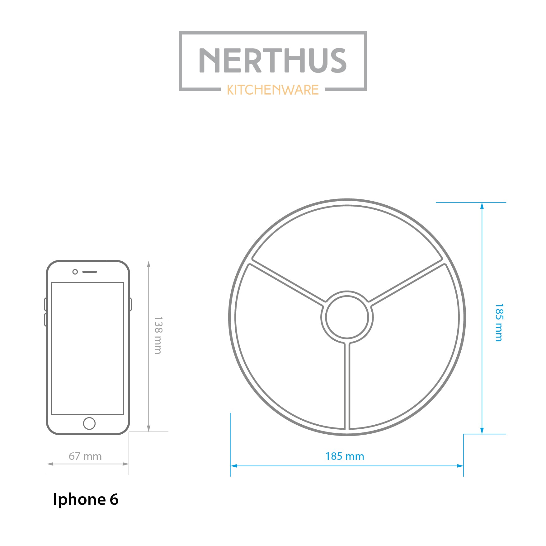 Plato para Snacks de Porcelana Redondo 18.5 cm,25.5 cm