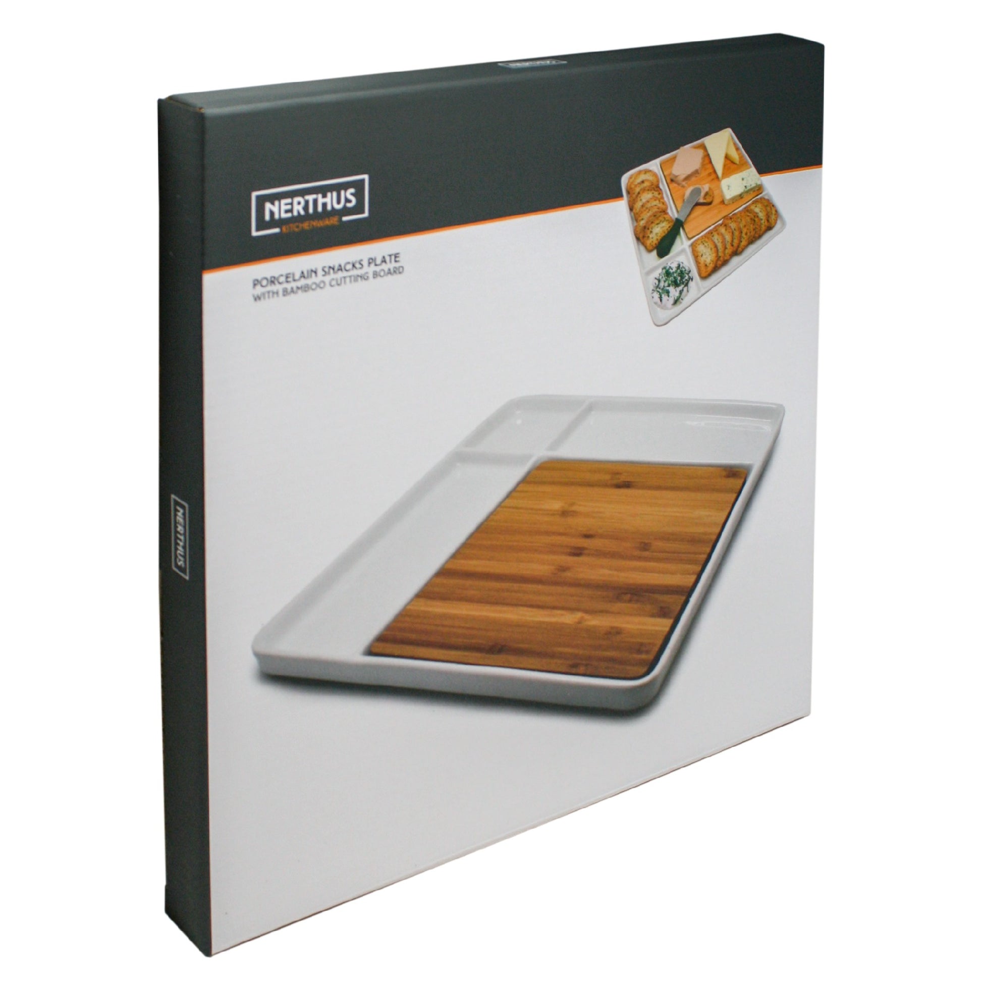 Plato para Snacks con Tabla de Bambú