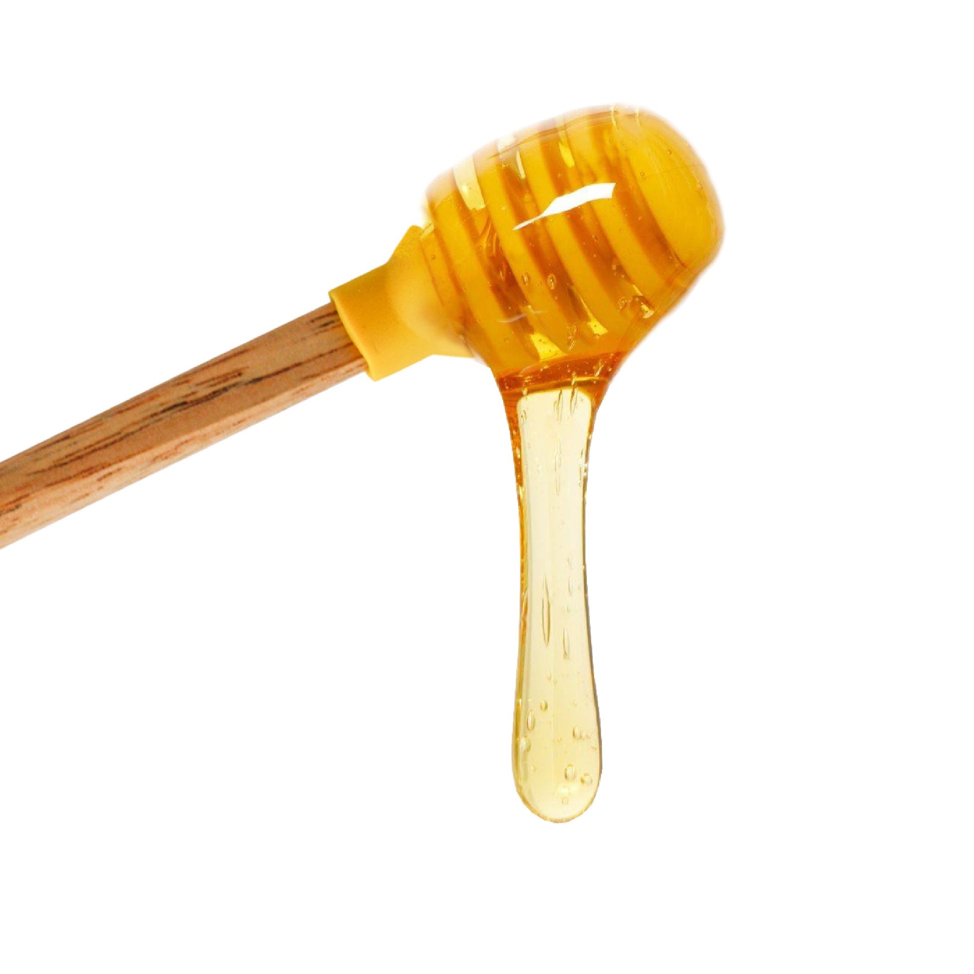 Cuchara para miel de silicona con mango de madera