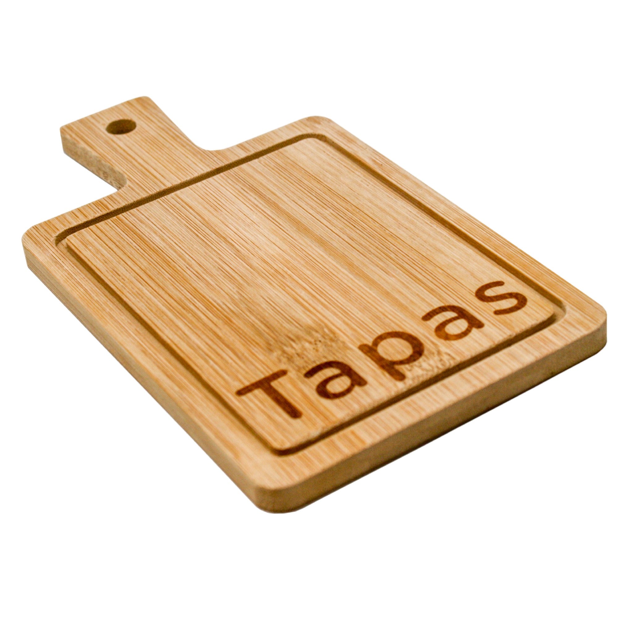 Tabla de bambú con mango para servir tapas