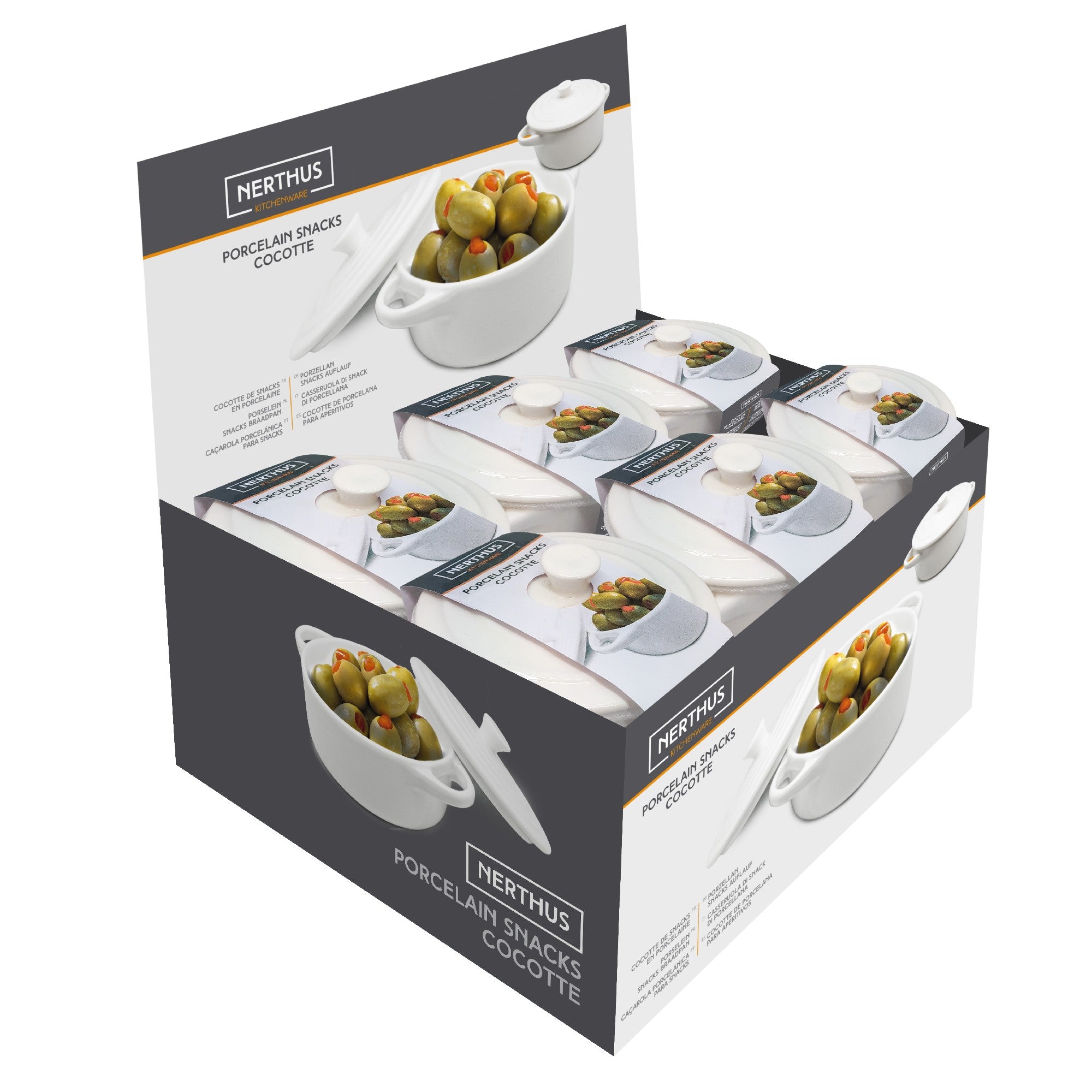 Cocotte de Porcelana para Snacks con Tapa