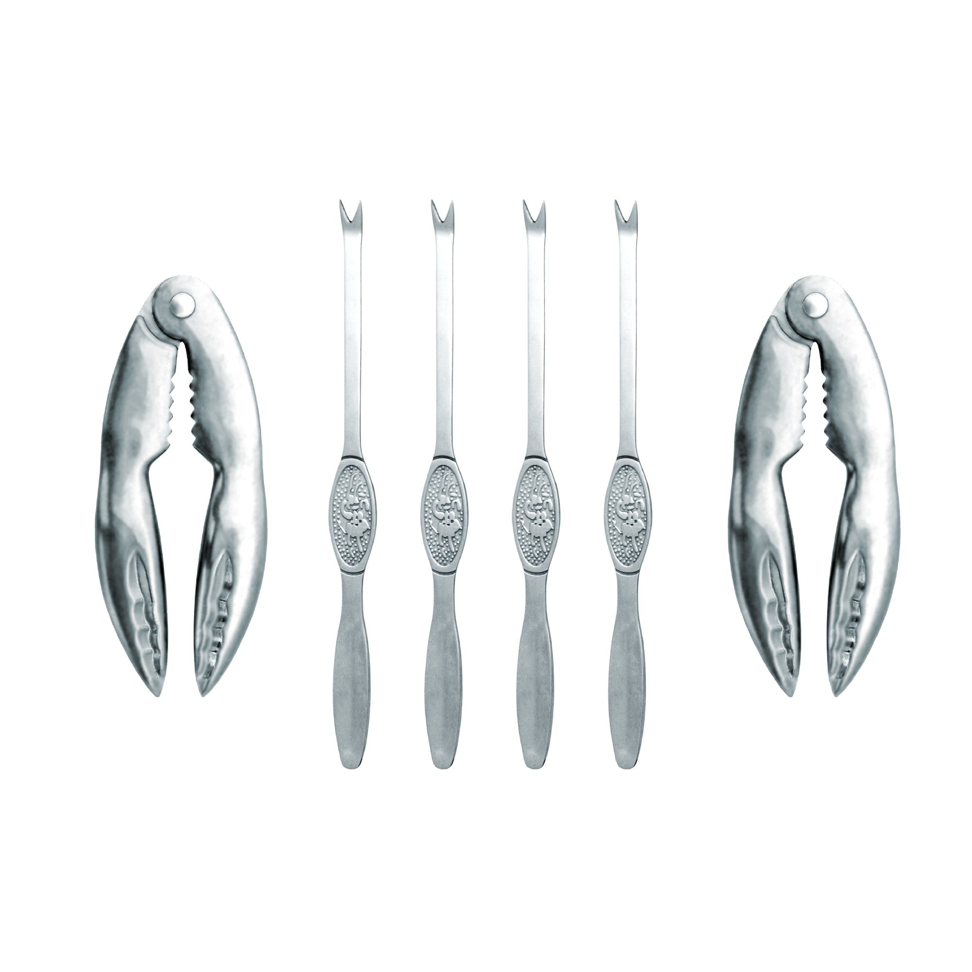 Set de utensilios para marisco con tenazas y pinchos