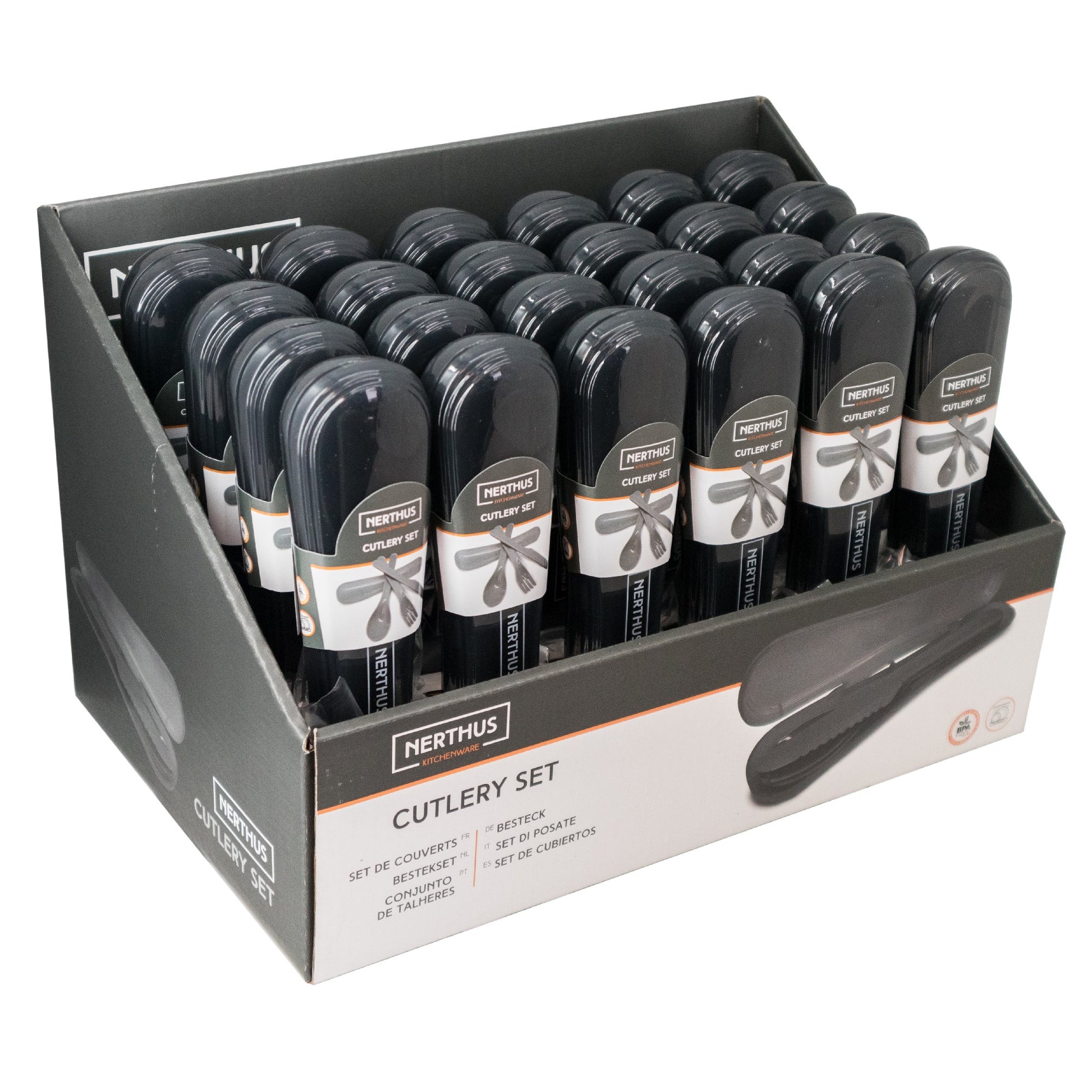 Set de Cubiertos de Oficina con Estuche Gris