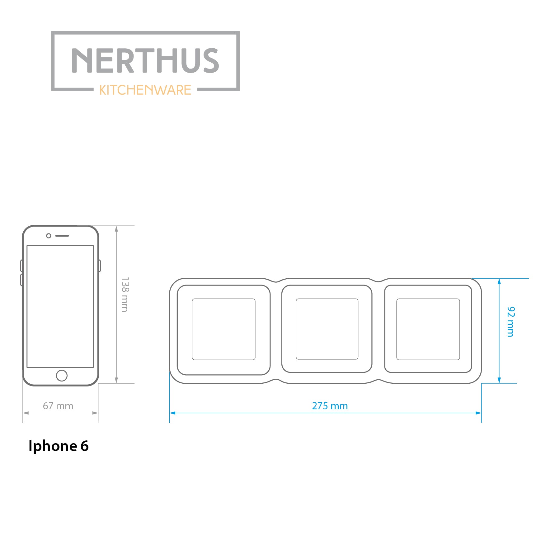 Plato de Porcelana para Aperitivos con 3 Cuencos