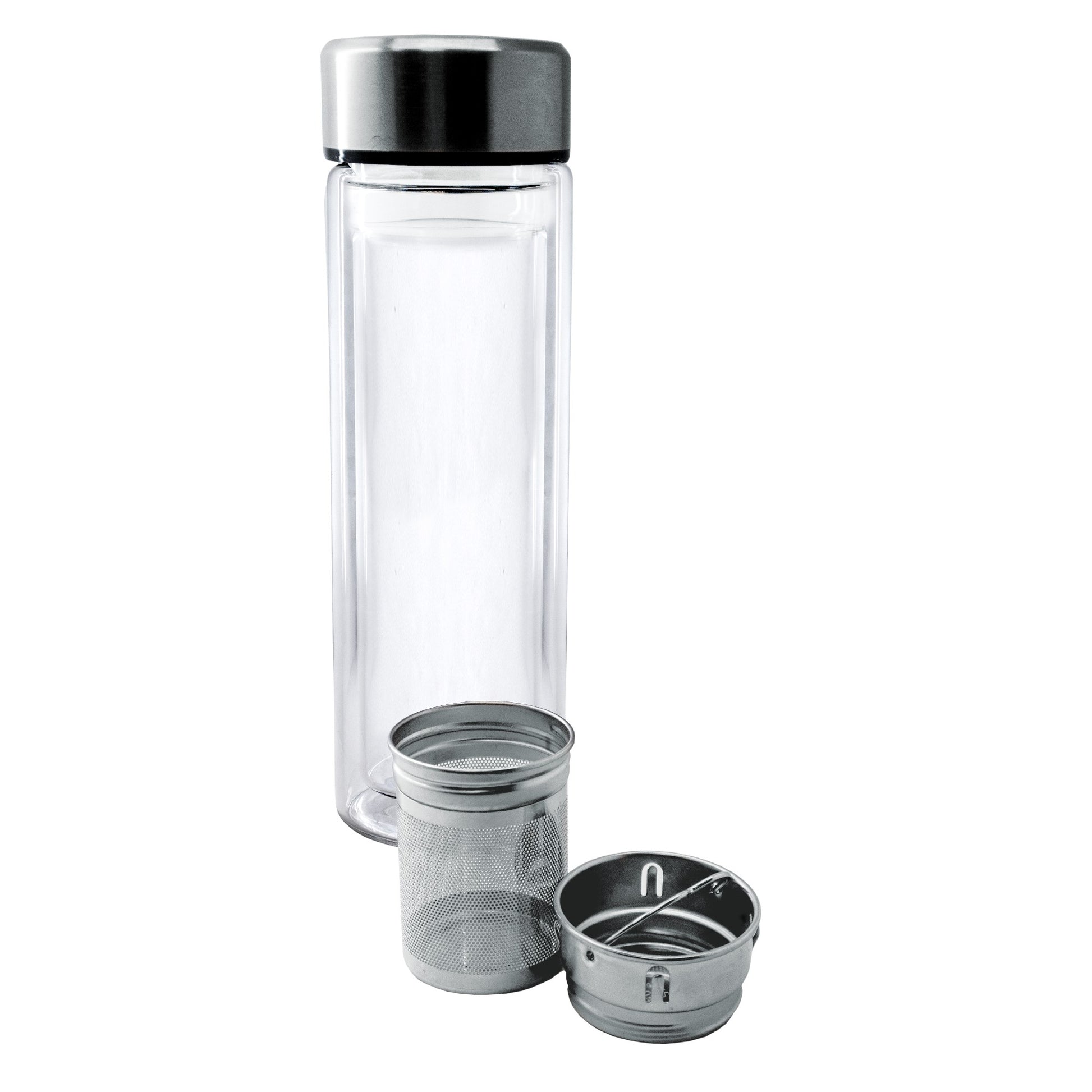 Botella Cristal 350 ml con Infusor y Doble Pared