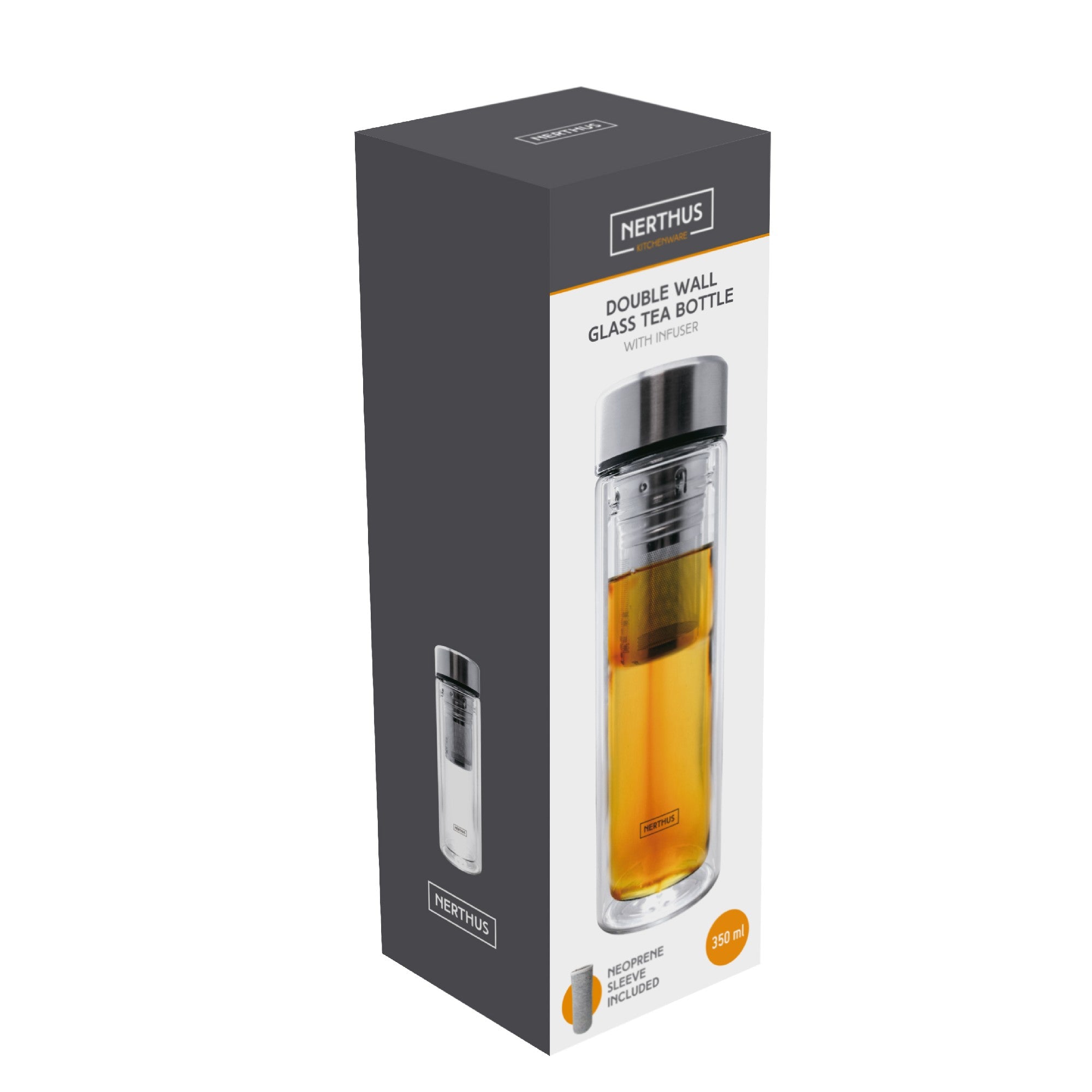 Botella Cristal 350 ml con Infusor y Doble Pared