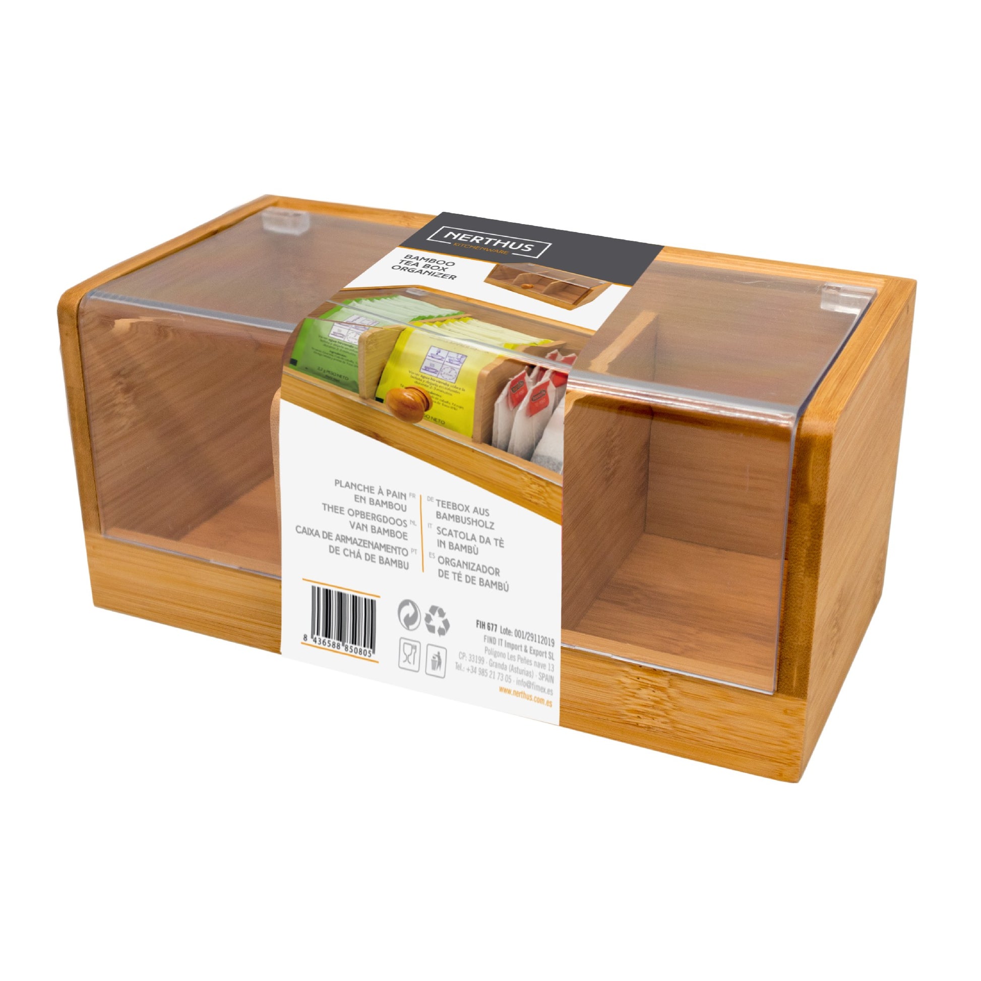 Caja Organizadora de Bolsitas de Té 3 Departamentos,6 Departamentos