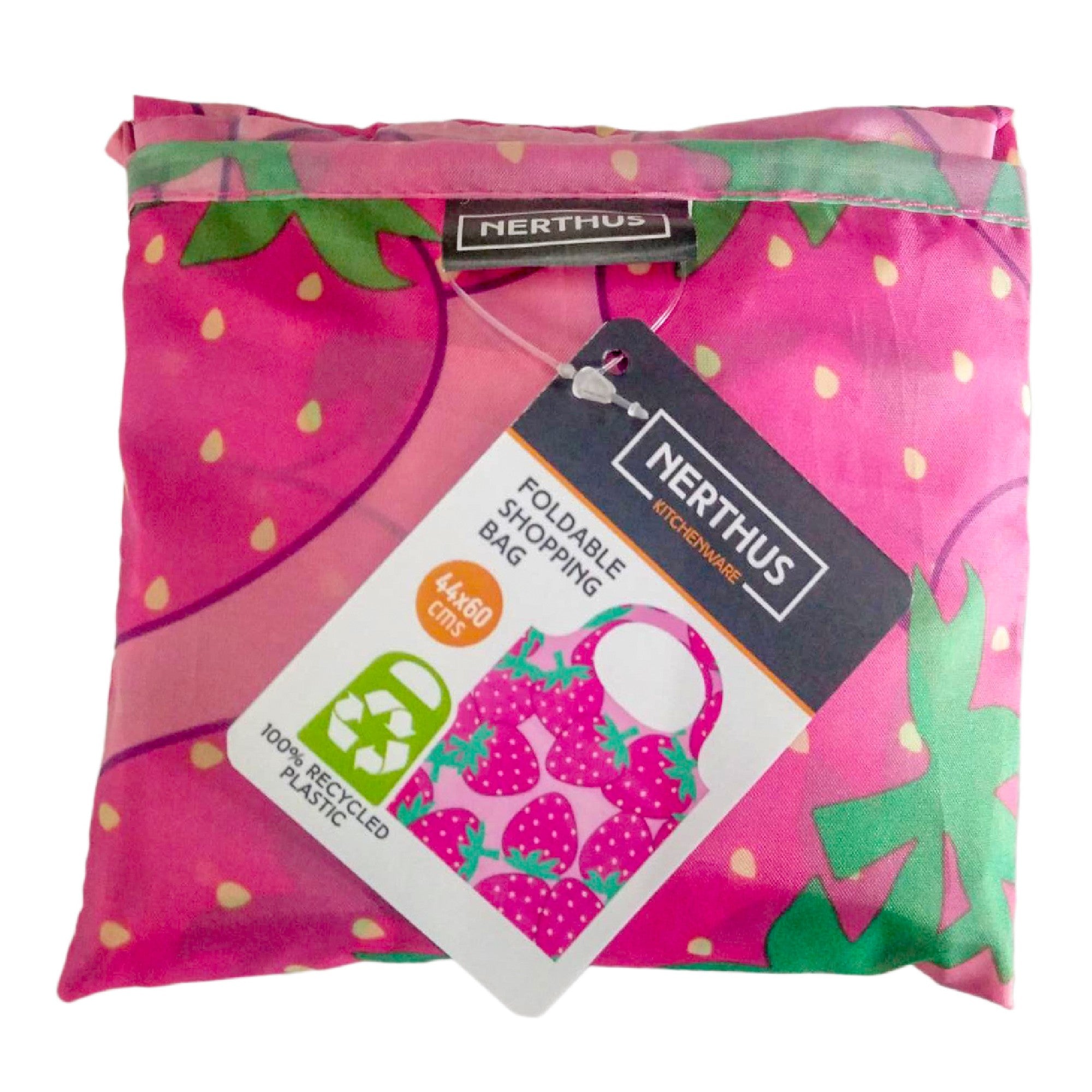 Bolsa de Compra Plegable 100% Plástico Reciclado Fresas