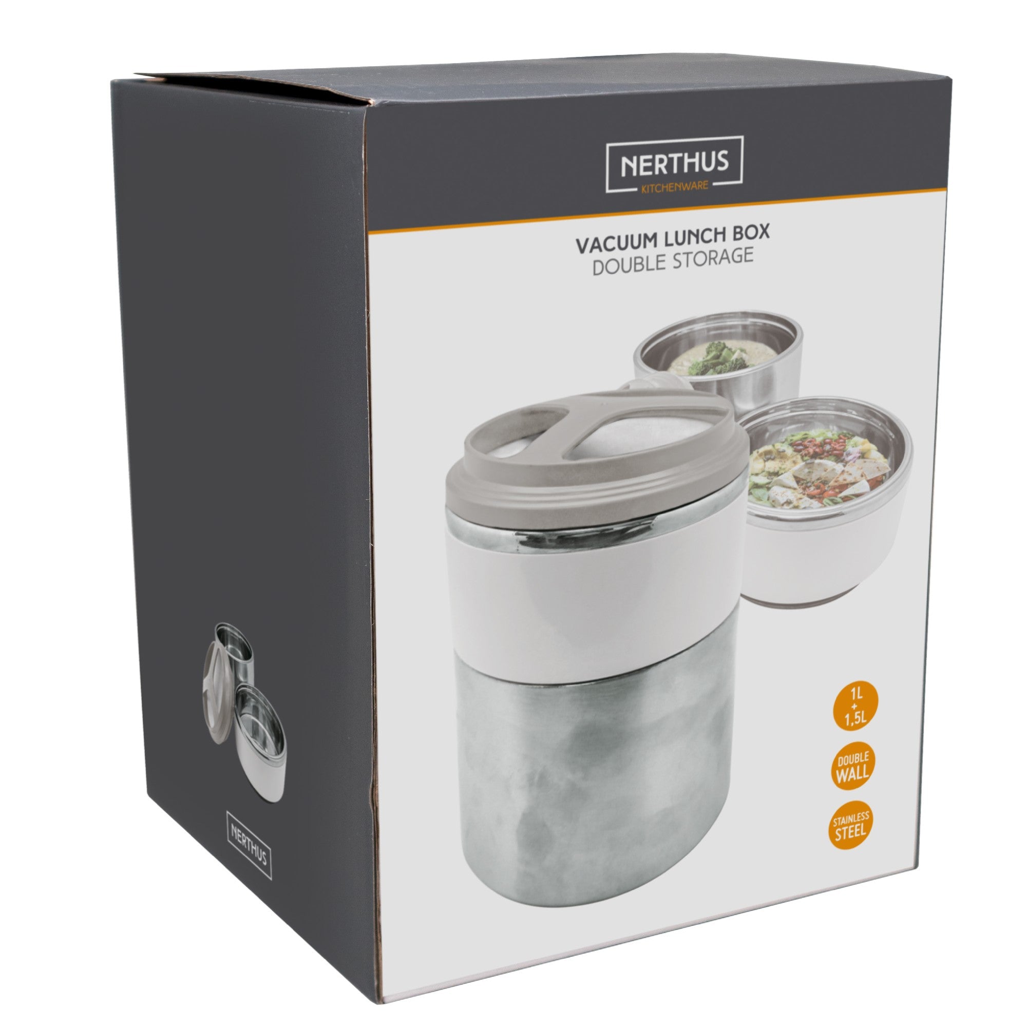 Termo alimentario acero inoxidable 1L o 1.5L de doble compartimento 1000 ml,1500 ml