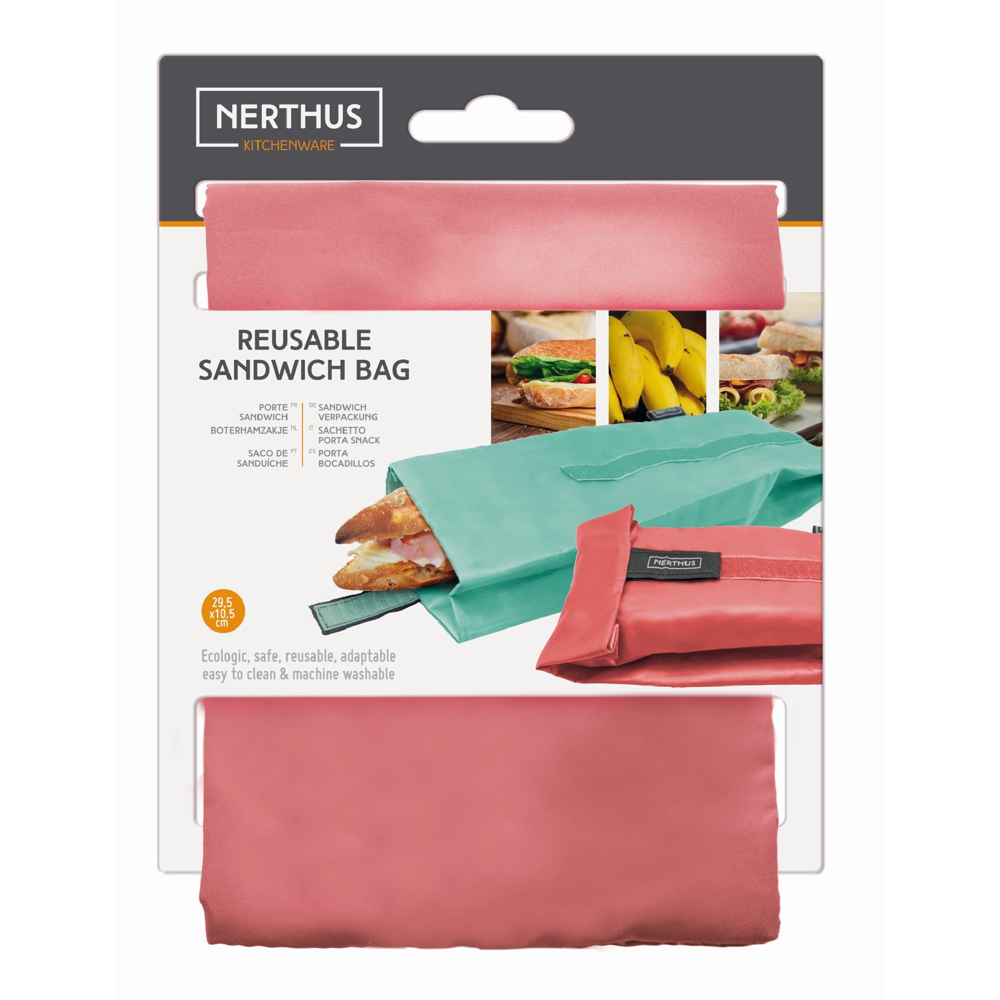 Bolsa Reutilizable para Bocadillo Turquesa,Coral,Gris,Azul Pastel,Jungla