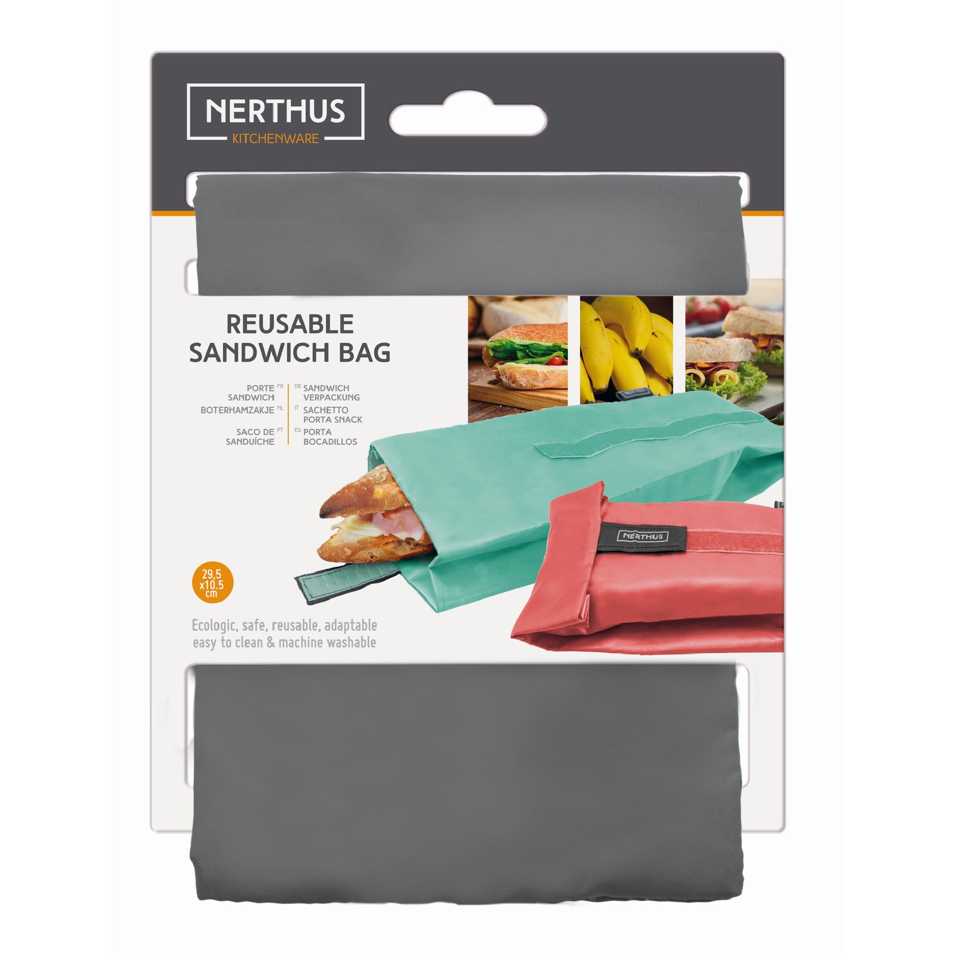 Bolsa Reutilizable para Bocadillo Turquesa,Coral,Gris,Azul Pastel,Jungla