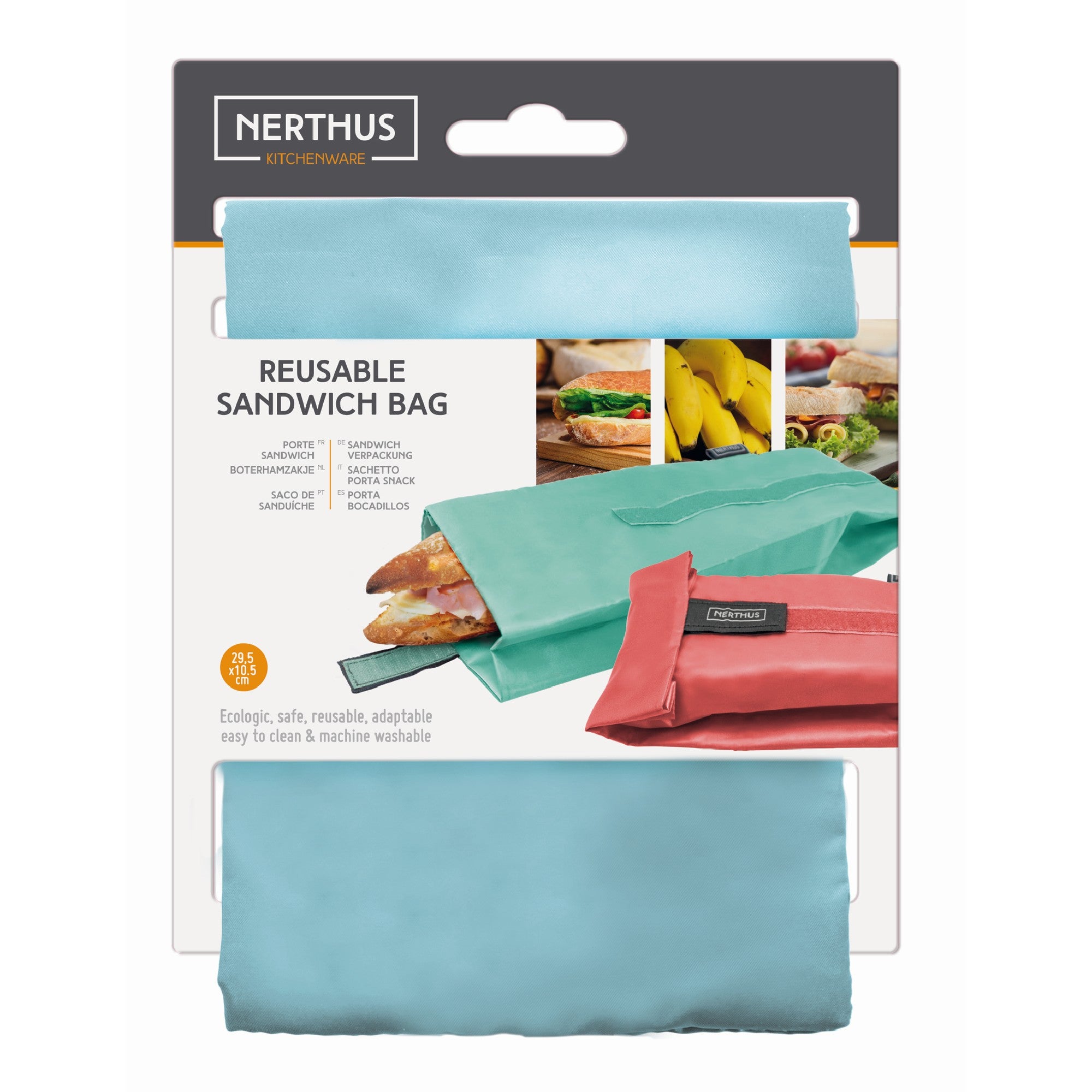 Bolsa Reutilizable para Bocadillo Turquesa,Coral,Gris,Azul Pastel,Jungla