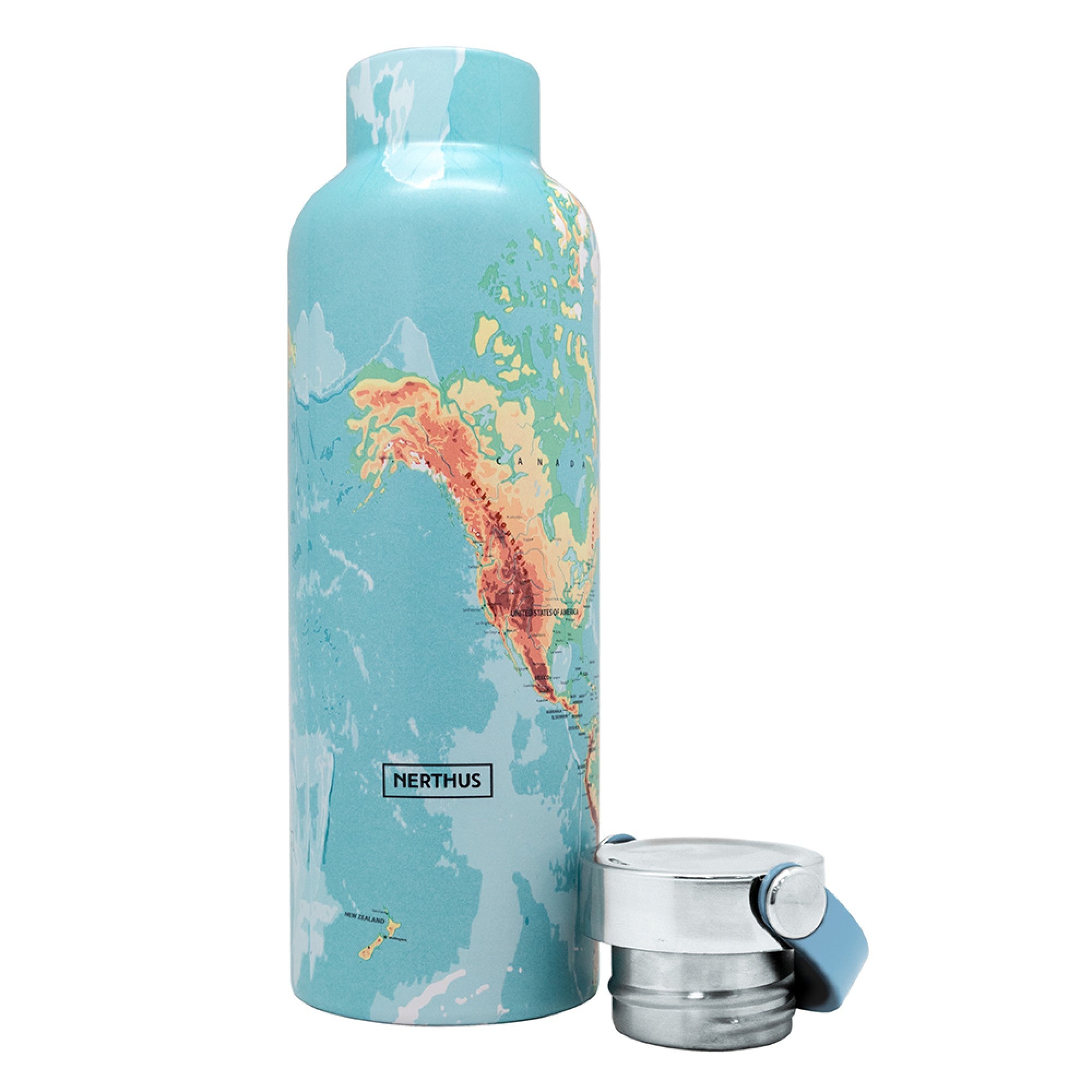 Botella Sport Origin Negro,Azul,Verde Militar,Mapa Mundi,Jungla