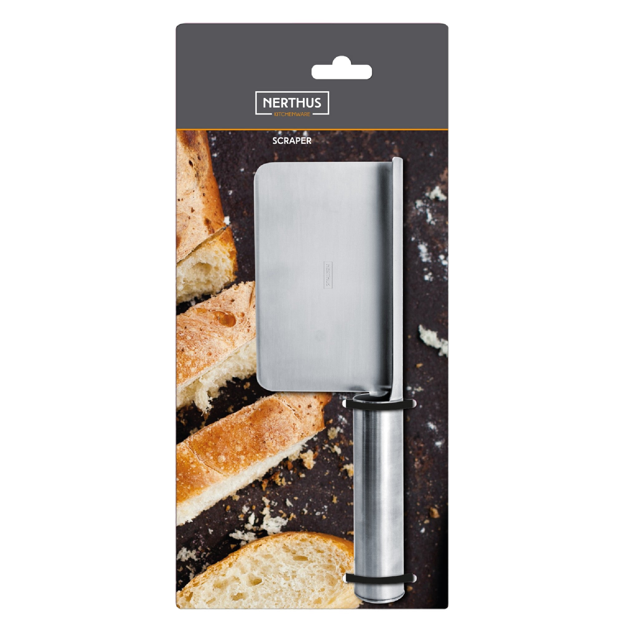 Recogemigas de acero inoxidable con mango ergonómico