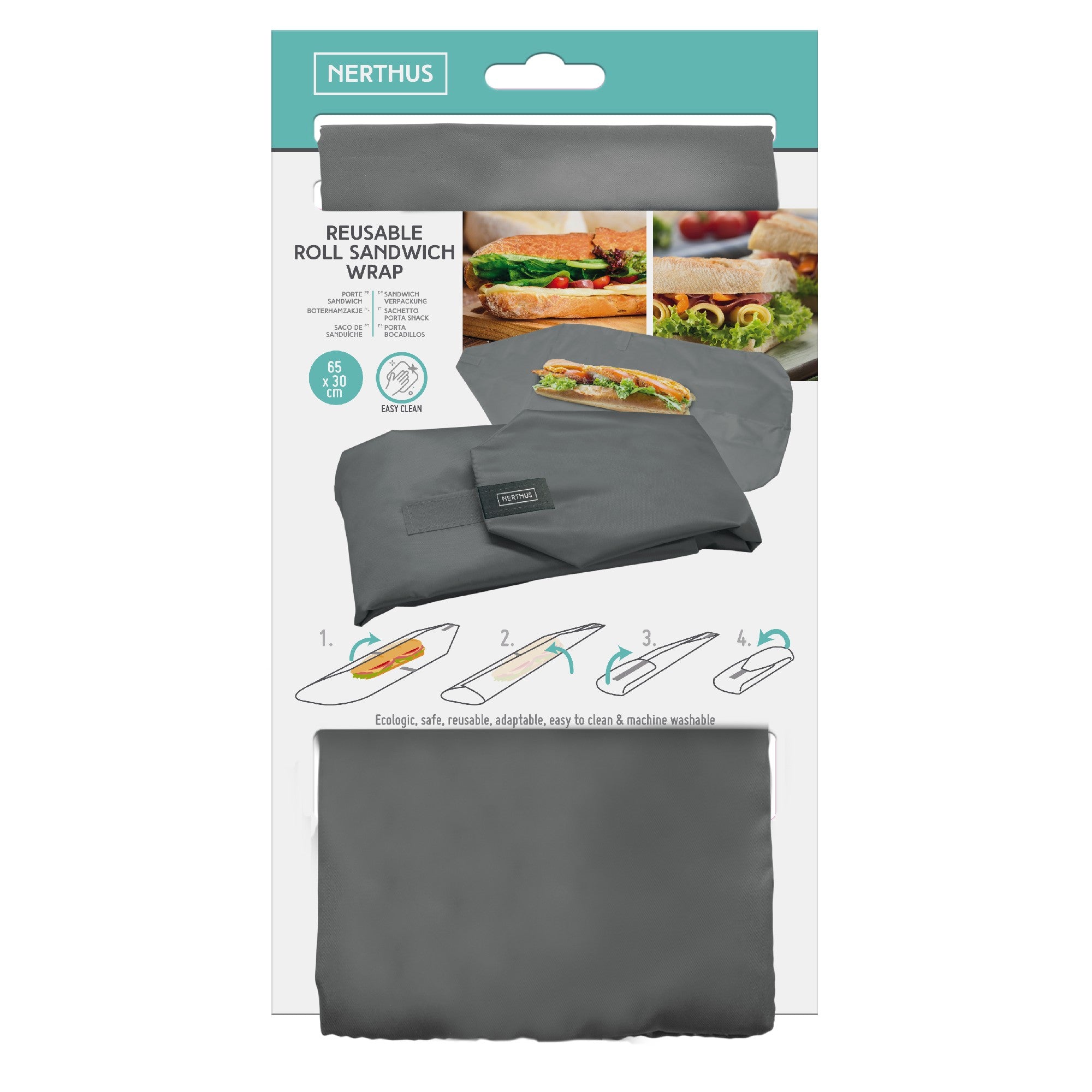 Porta Bocadillo XL Reutilizable Gris,Turquesa,Mapa Mundi,Jungla