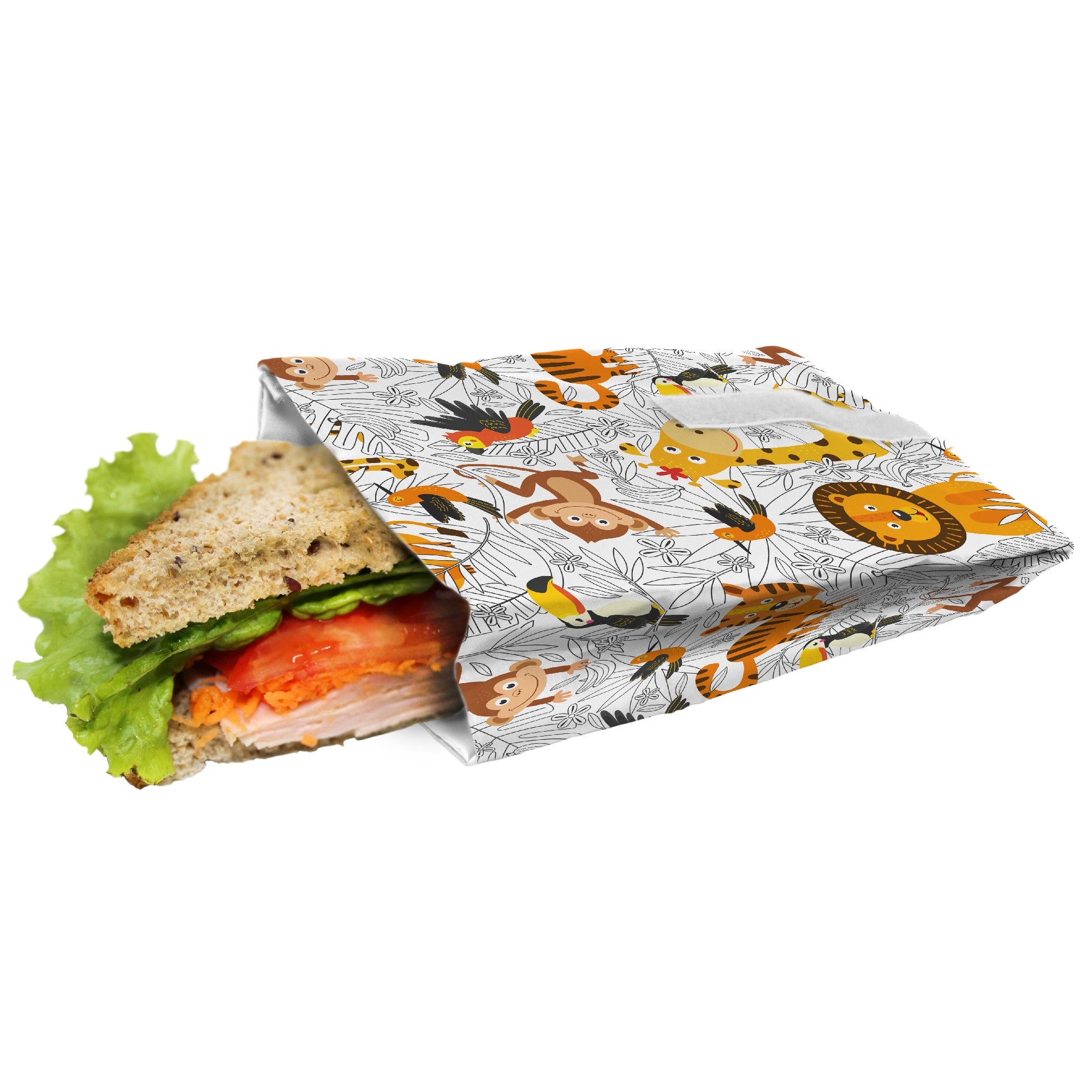 Bolsa Reutilizable para Sándwich Plegable Infantil Leones,Unicornios,Dinosaurios,Espacio