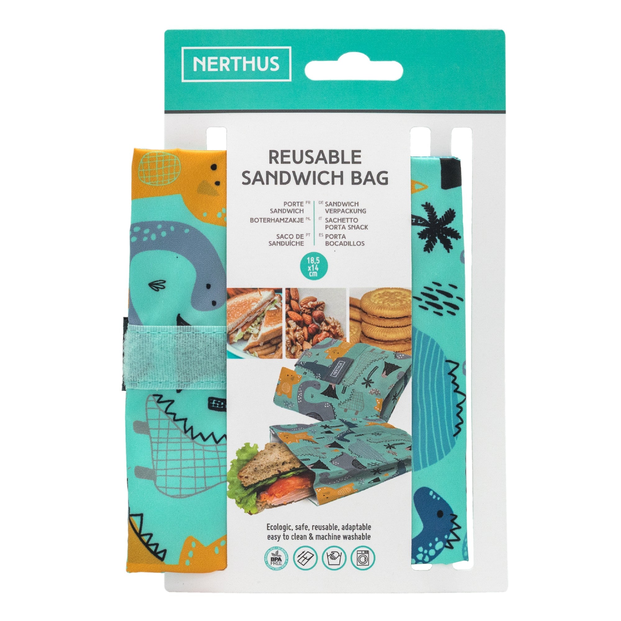 Bolsa Reutilizable para Sándwich Plegable Infantil Leones,Unicornios,Dinosaurios,Espacio