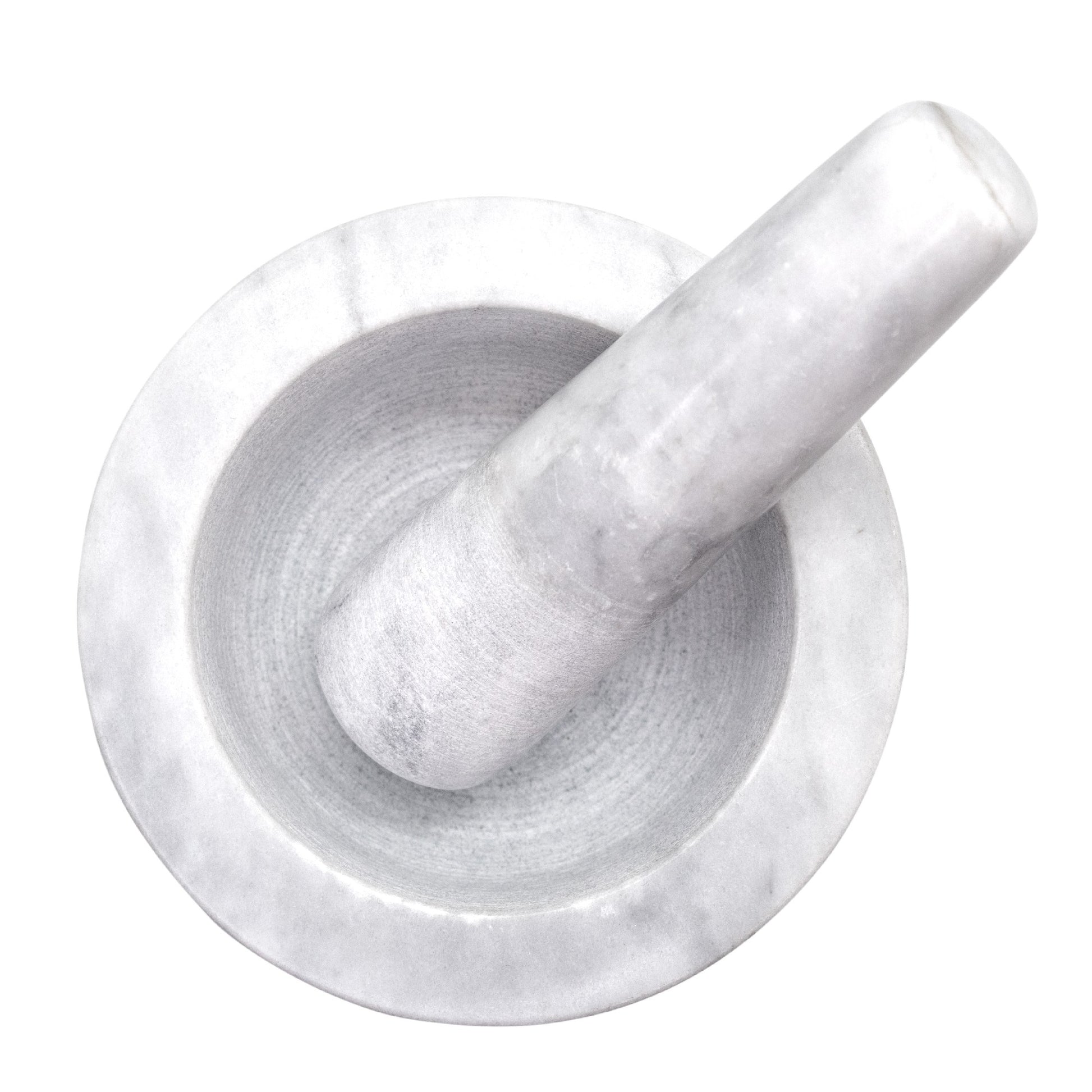 Mortero de mármol blanco