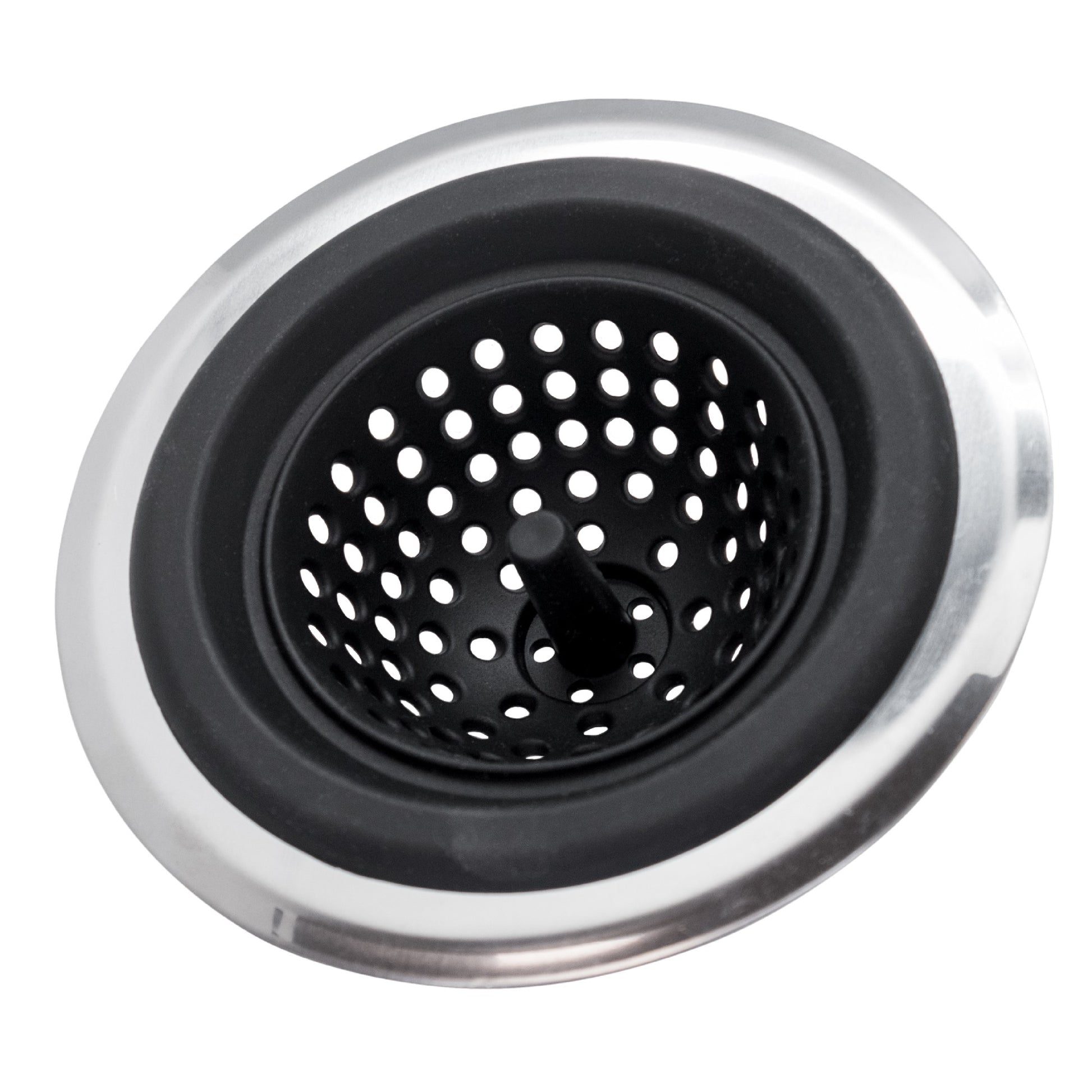 Colador de fregadero en acero inoxidable y silicona