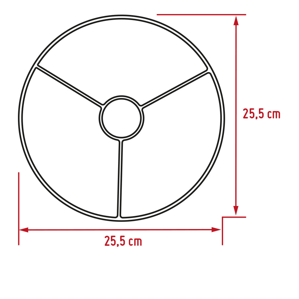 Plato para Snacks de Porcelana Redondo 18.5 cm,25.5 cm