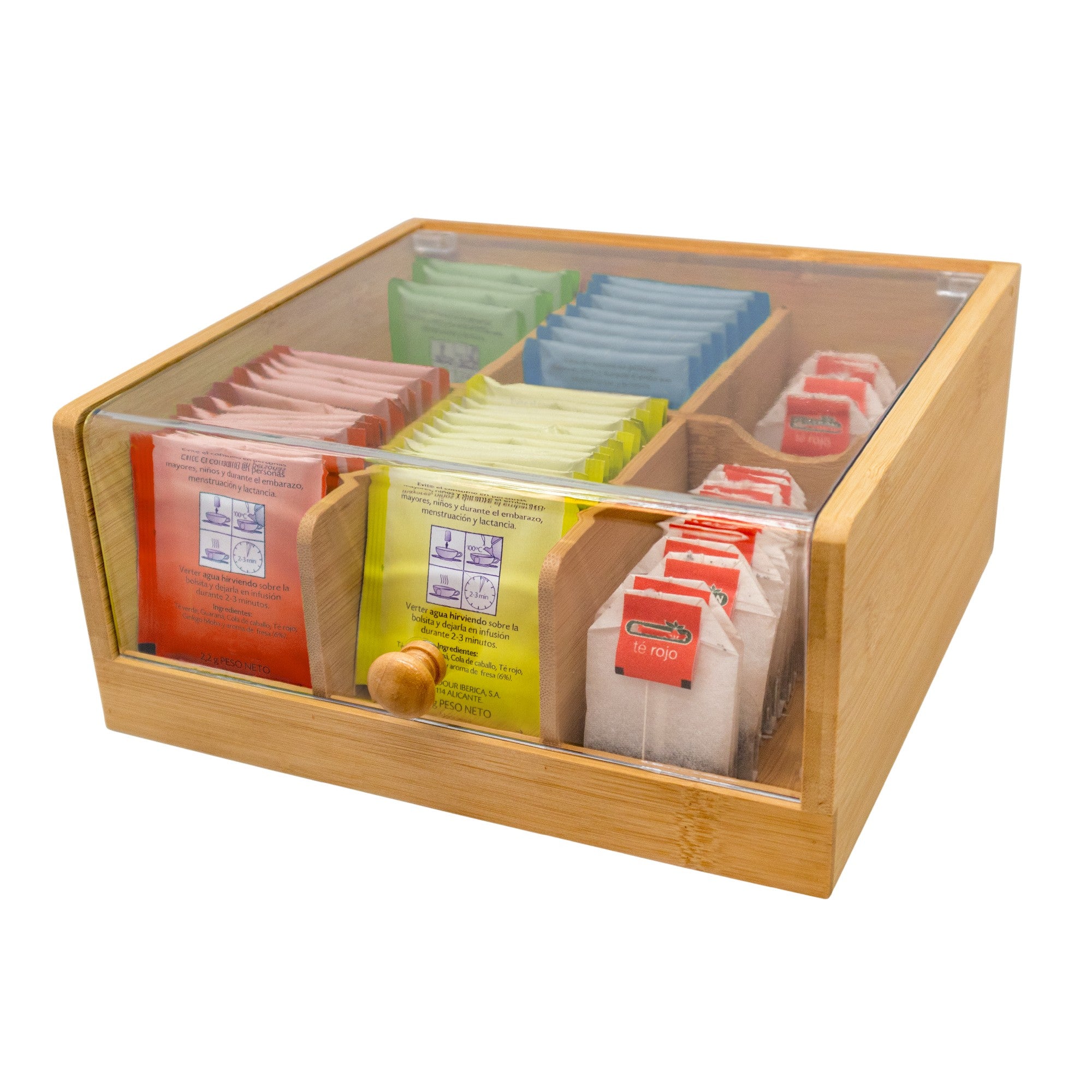 Caja Organizadora de Bolsitas de Té 6 Departamentos