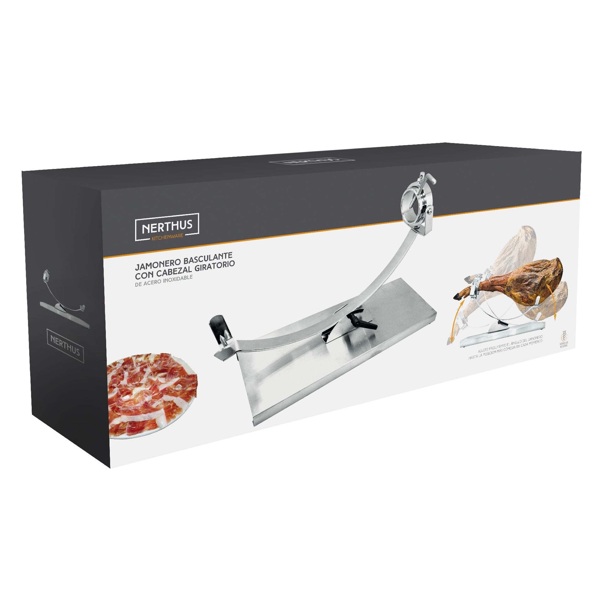 Jamonero Inox Basculante con Cabezal Giratorio