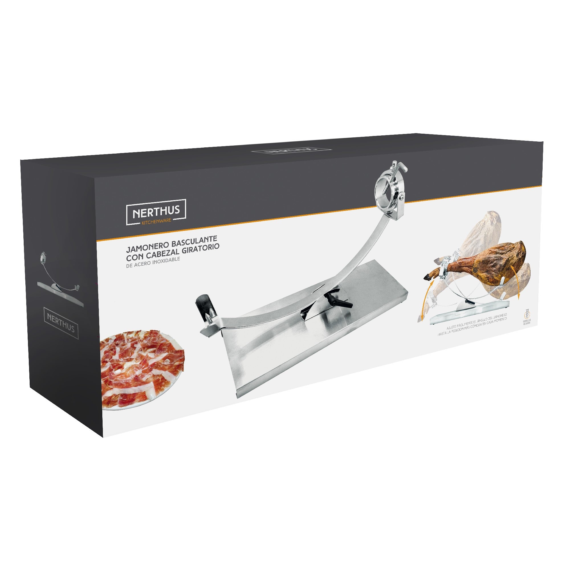 Jamonero Inox Basculante con Cabezal Giratorio