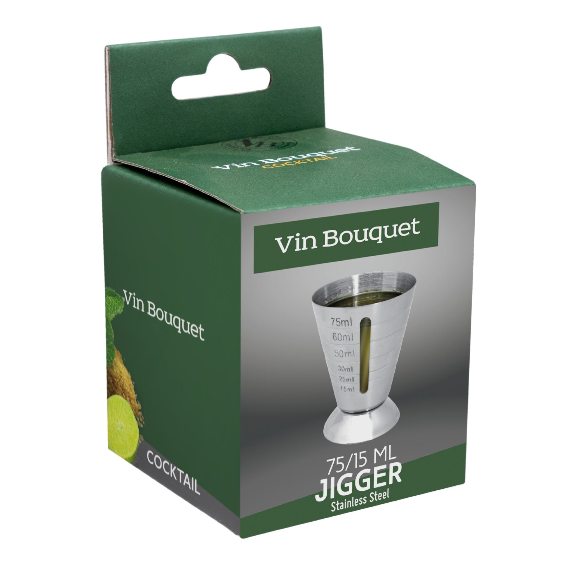 Vasito Medidor Top Cocktail 75/15 ml Inox