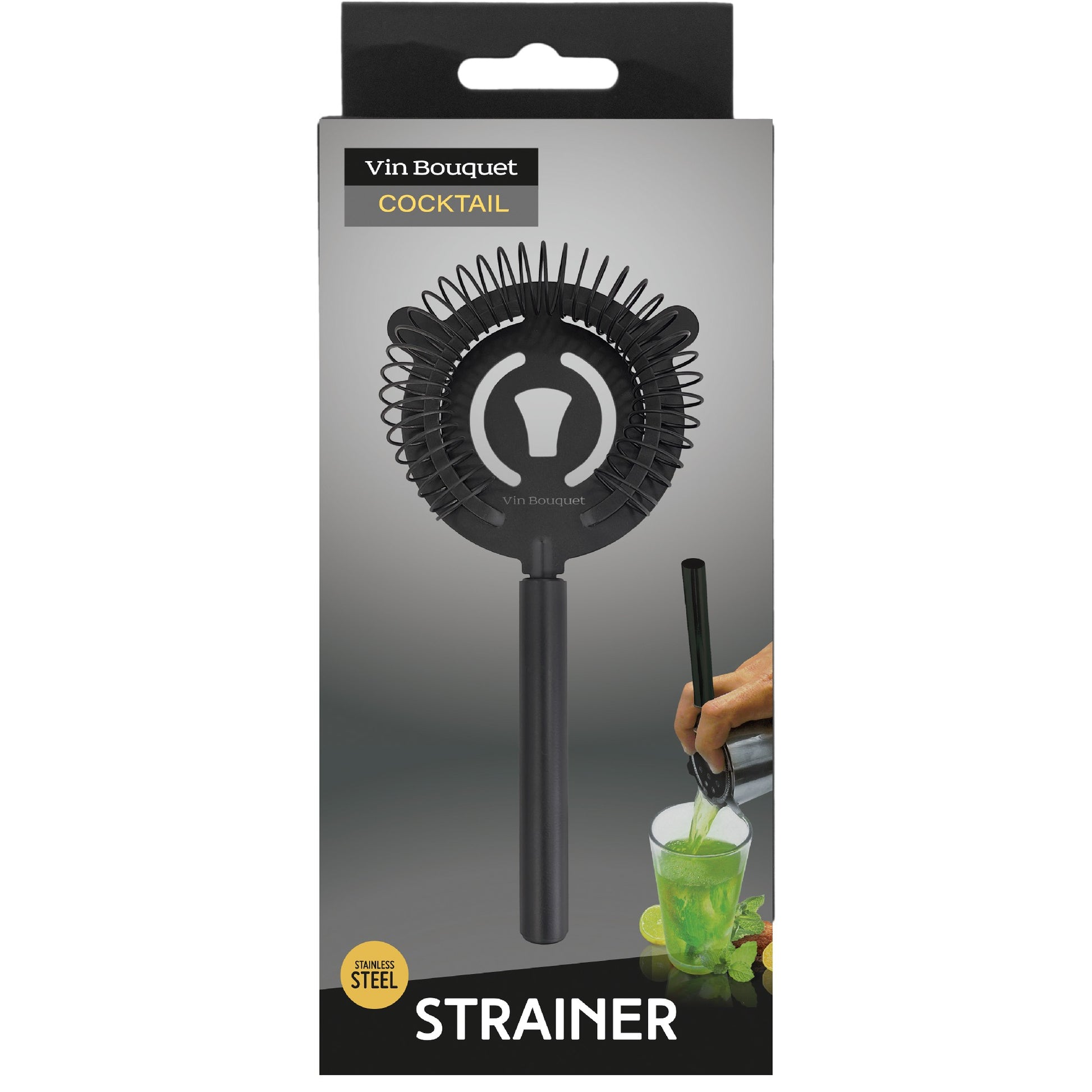 Colador de Cóctel Negro