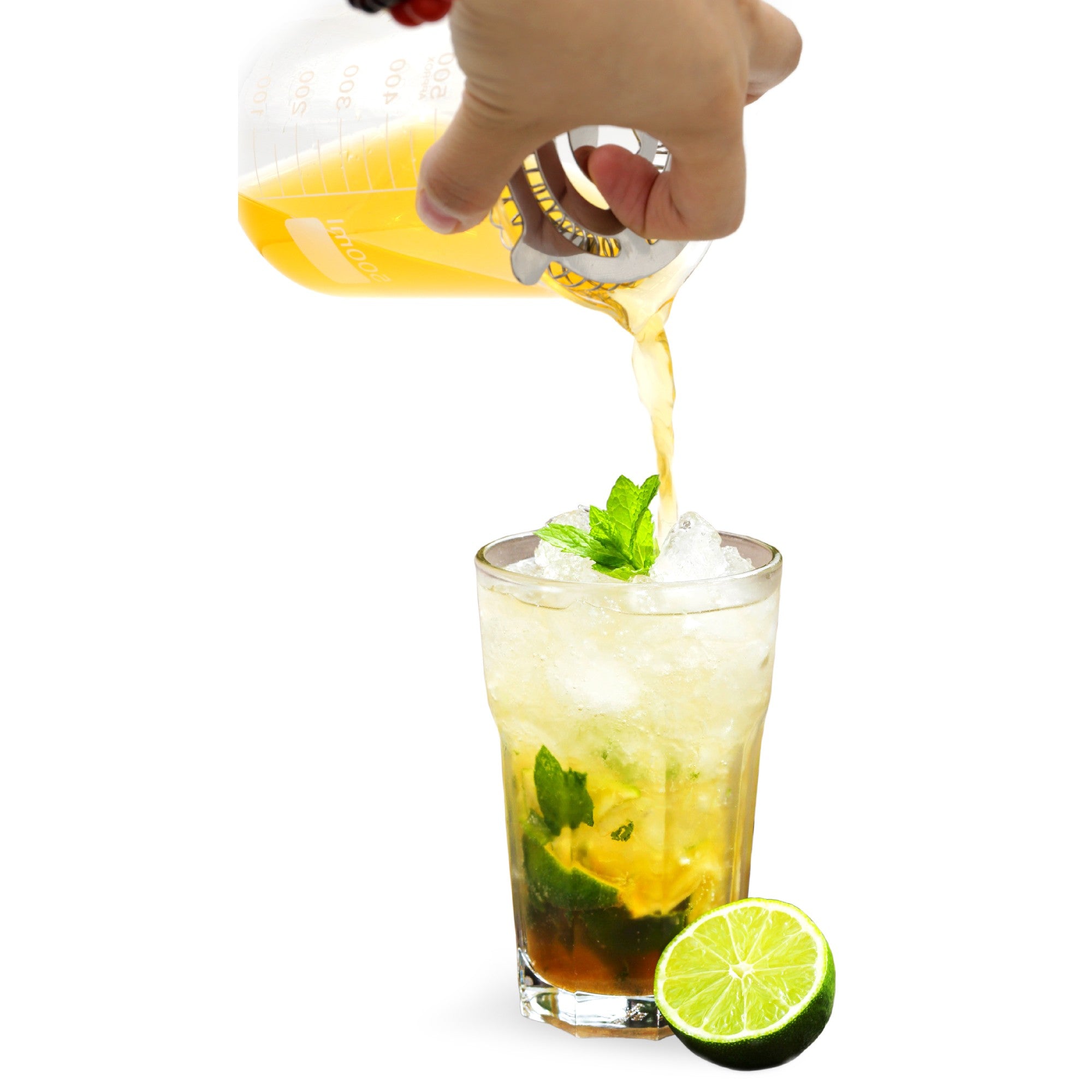 Vaso medidor con colador para preparar cócteles